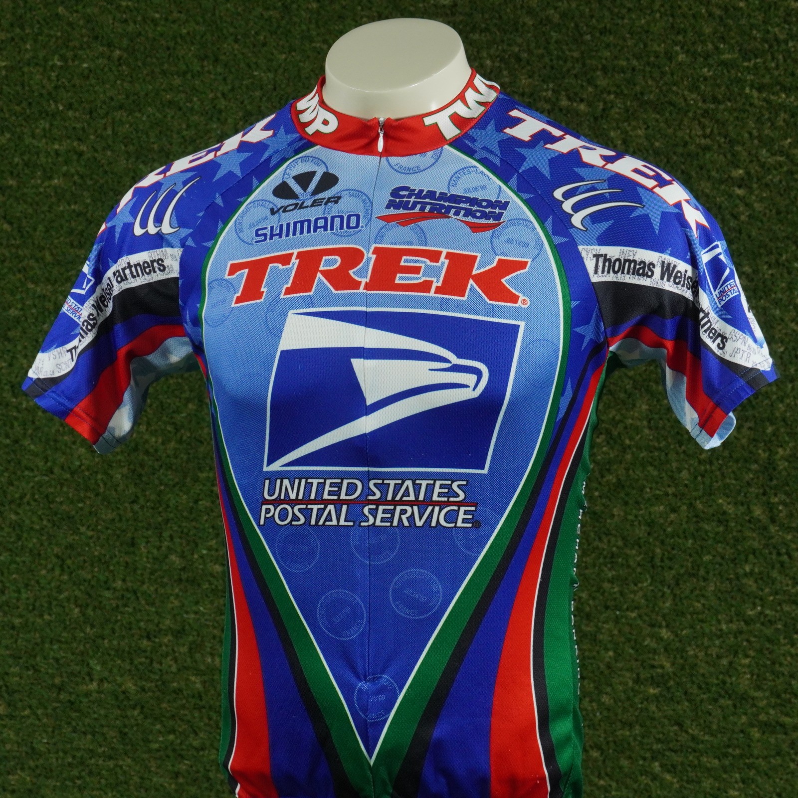 MEN’S LARGE TREK CYCLING JERSEY UNITED STATES POSTAL SERVICE USPS FULL ZIP, VGC