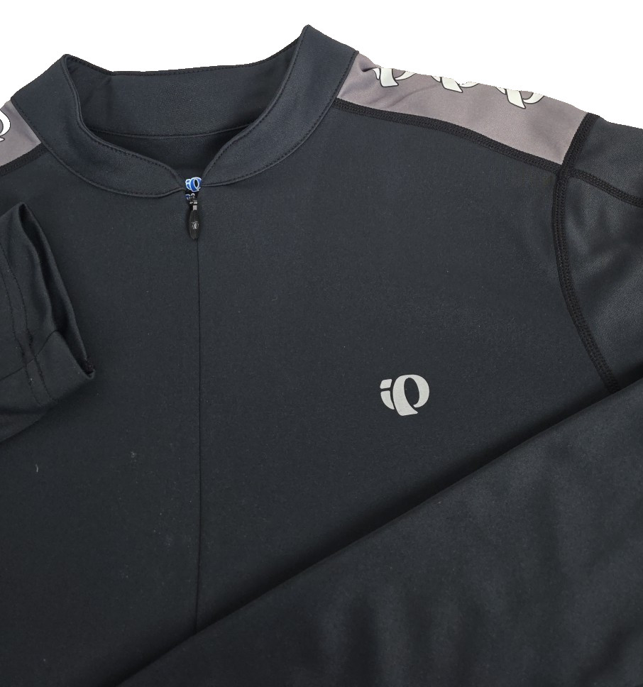 Pearl Izumi Mens Black 1/2 Zip Quest L/S Cycling Jersey Sz Medium Logo Bike