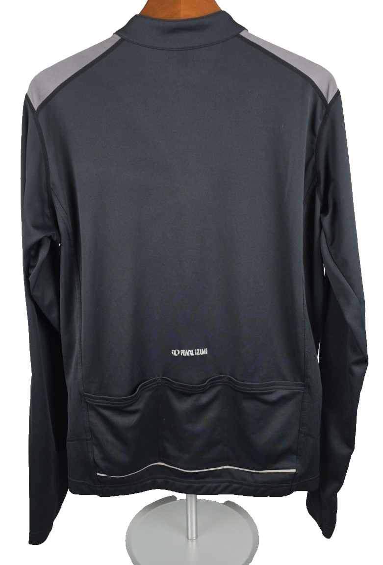 Pearl Izumi Mens Black 1/2 Zip Quest L/S Cycling Jersey Sz Medium Logo Bike