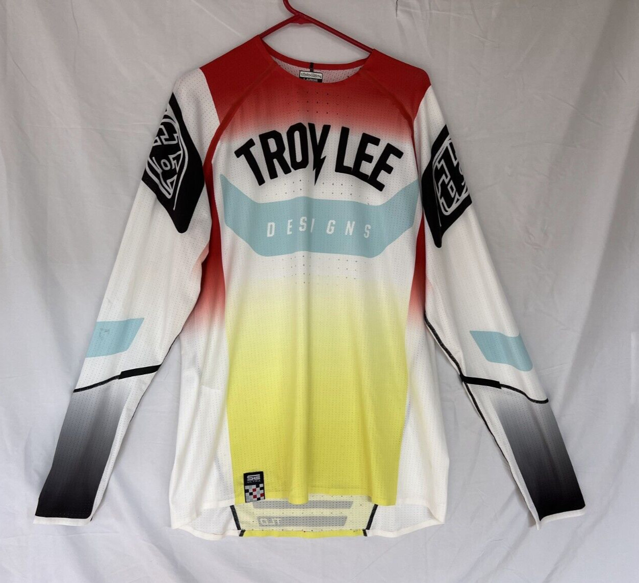 Troy Lee Designs TLD Mens Se Ultra Bike Jersey Acid Yellow/Red Large CLOSEOUT