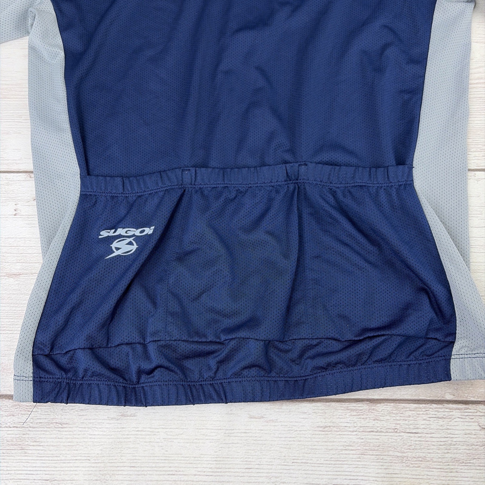 Sugoi Men’s L Cycling Jersey Short Sleeve Mock Neck 1/2 Zip Navy Gray Top Shirt