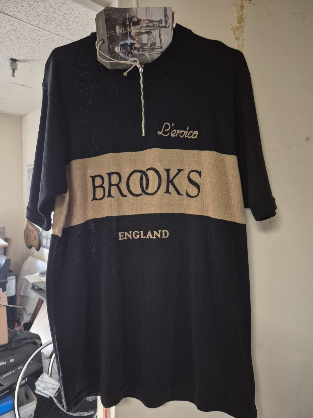 Brooks L’Eroica Mens XL Merino Wool Vintage Cycling Jersey NWT