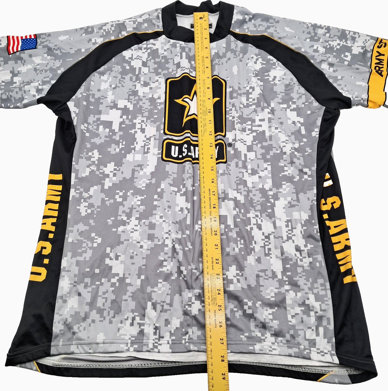Primal Cycling Jersey Mens XXXL US Army Gray Camo 3/4 Zip Patriotic USA Military