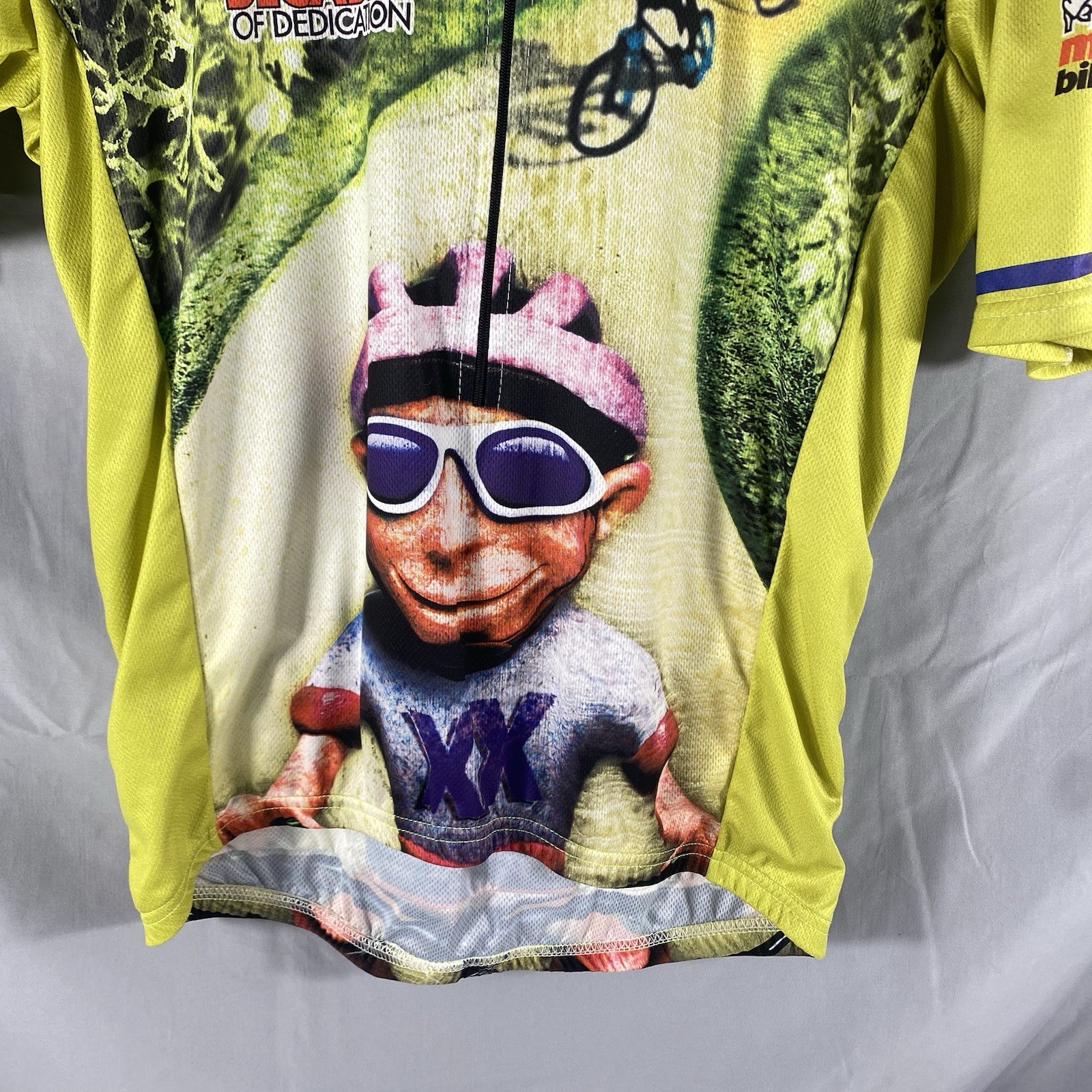 VO Max Cycling Jersey Adult M 3/4 Zip 100% Polyester Yellow 2005 MS OK