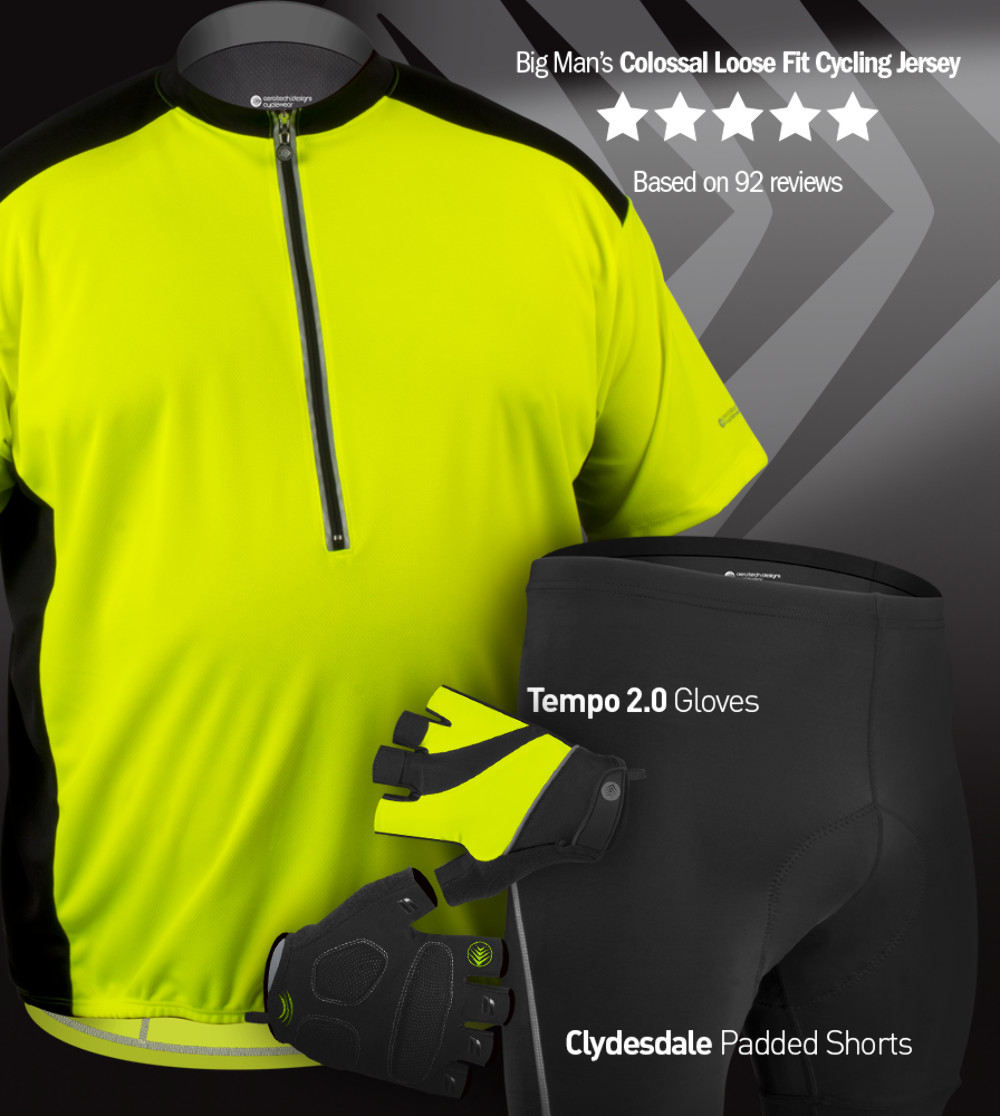 Aero Tech BIG Men’s AeroDri Colossal Loose Fit Cycling Jersey