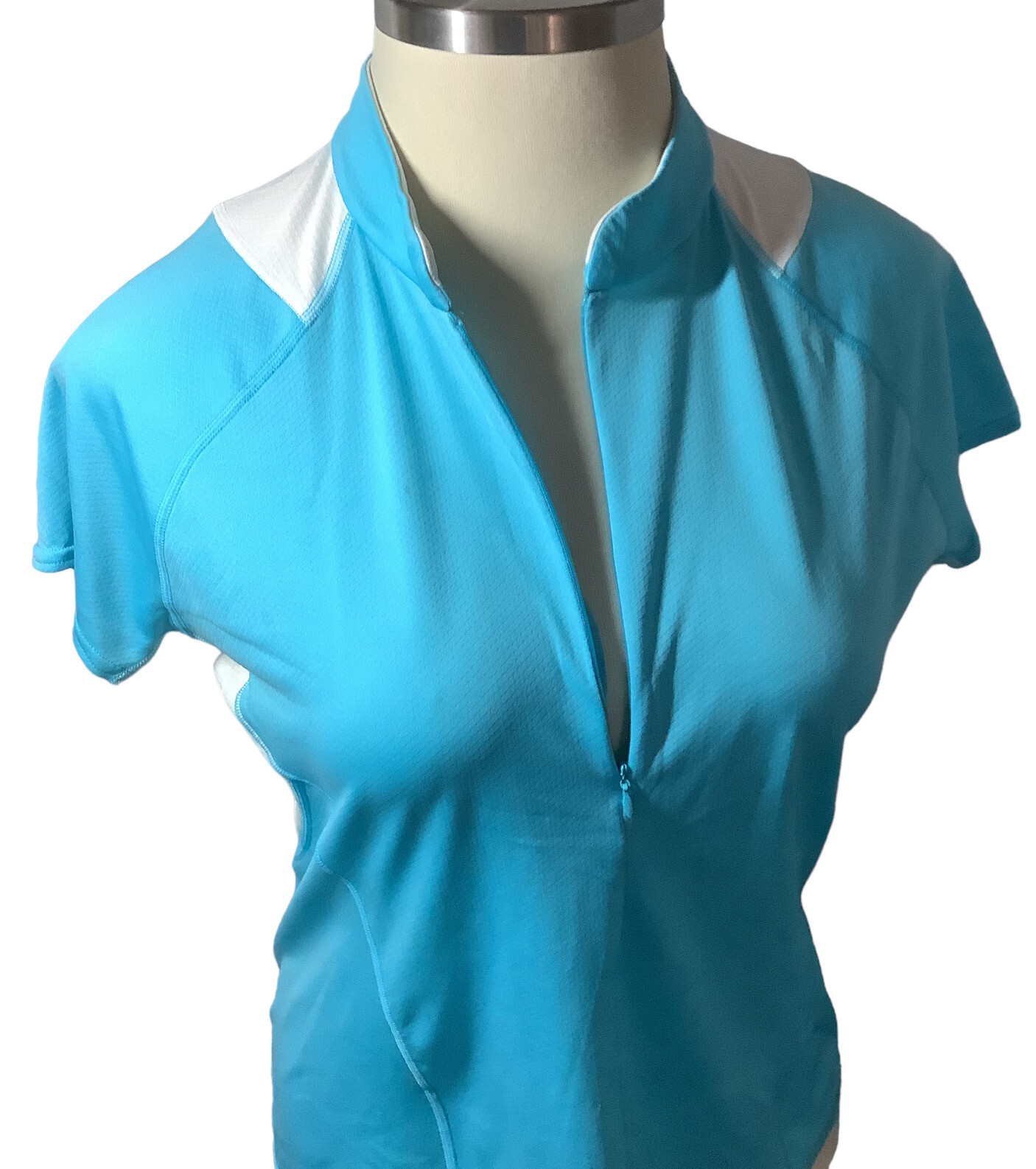 Trayl Women’s Cycling Jersey XL Quarter Zip Sky Blue Back Pockets