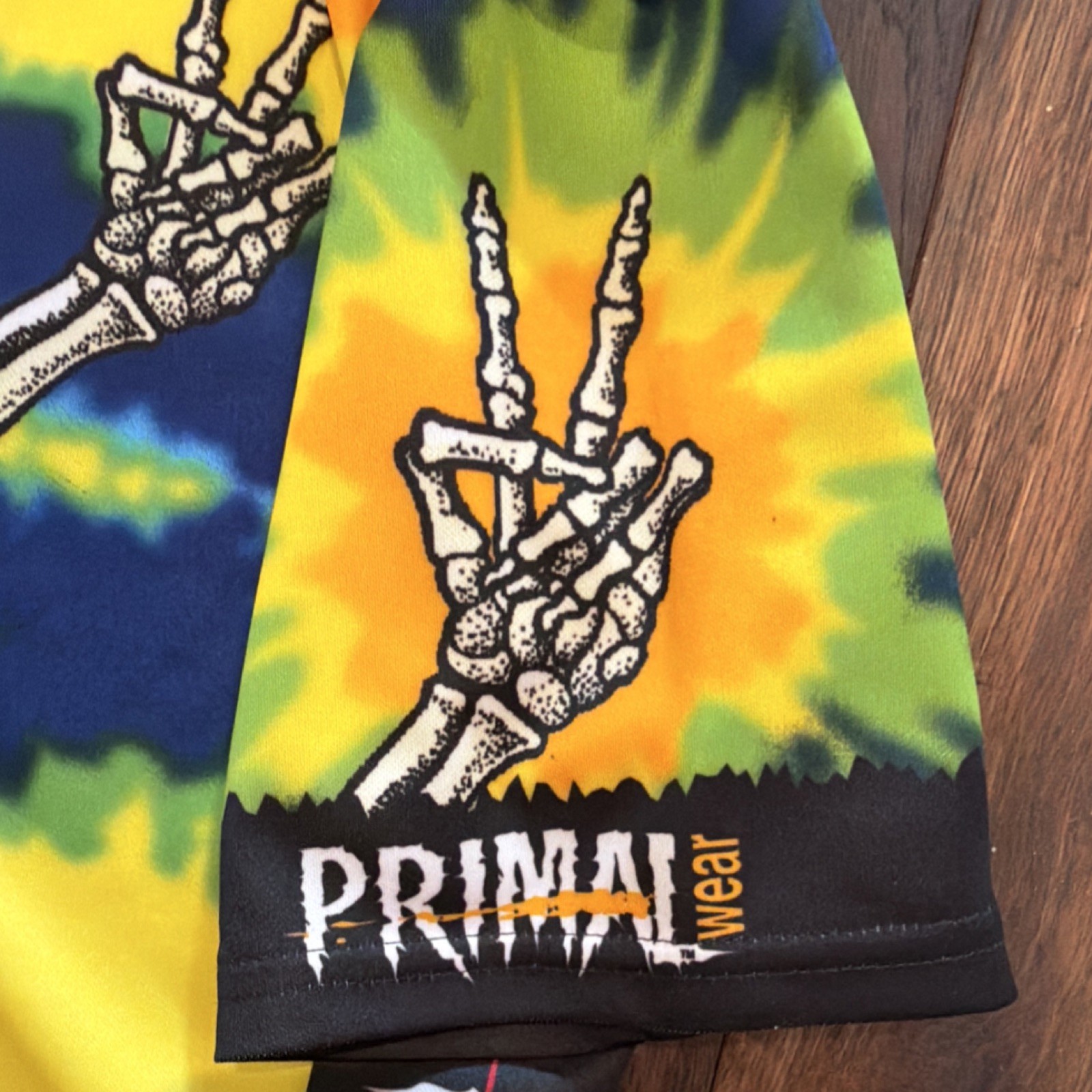 Primal Wear Greatful Tread Skeleton Cycling Jersey L Colorful Short Sleeve