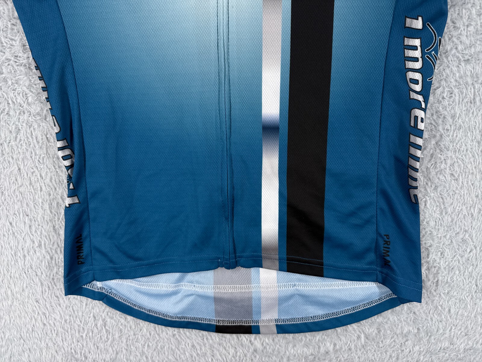 Primal Cycling Jersey Women Medium Blue White Full Zip 100% Polyester Pockets