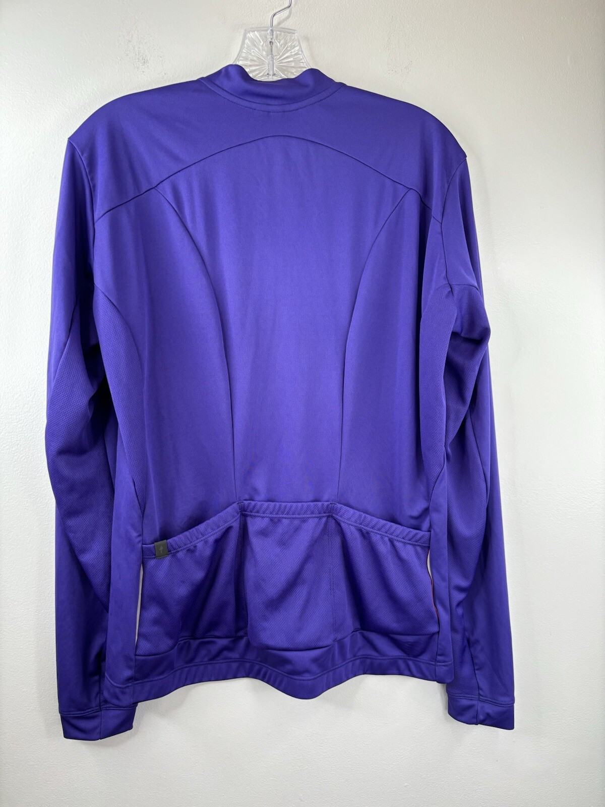 RBX Sport Jersey Top Women’s Large Indigo Purple UPF 50 Back Pockets Long Sleeve