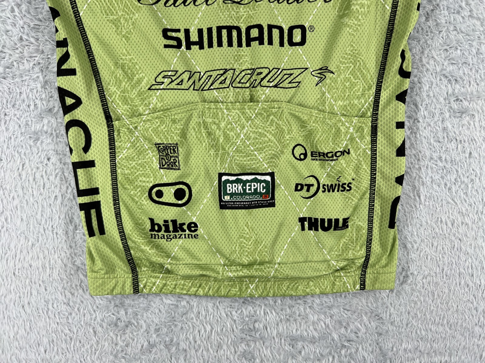 Panache Cycling Jersey Adult Small Green Full Zip Breck Epic Colorado Polyester