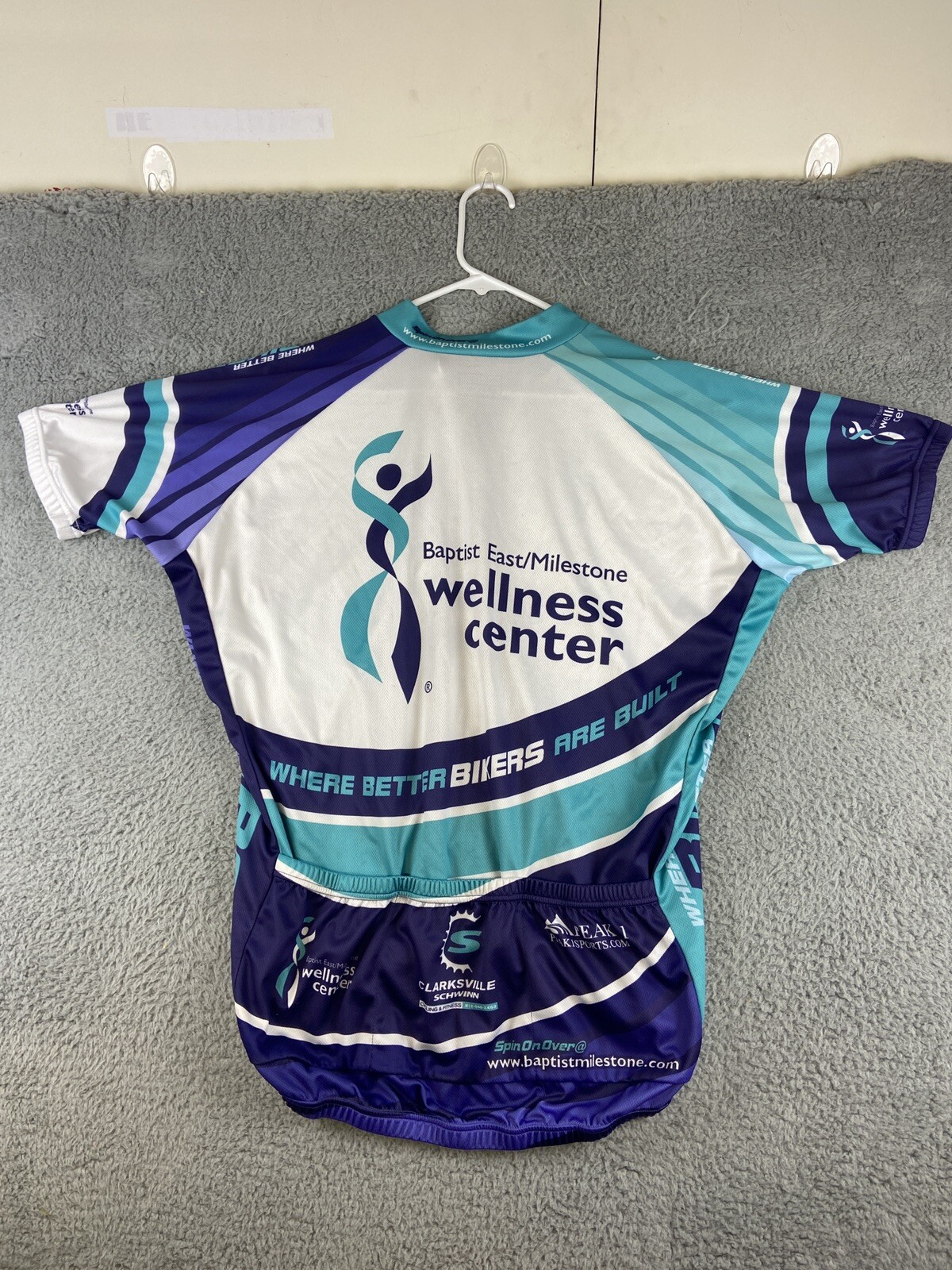 Peak 1 Sports Multicolor Baptist Cycling zip short sleeve Unisex Jersey XL