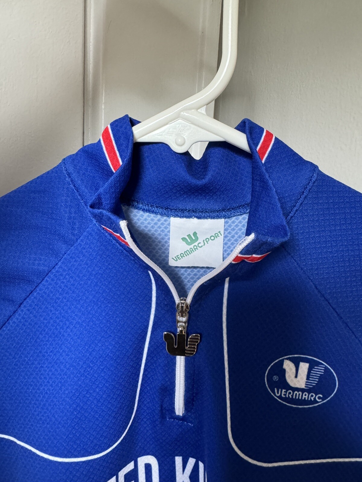 RARE Vermarc United Kingdom Youth Cycling Jersey (10Y) 1/4 Zip Short Sleeve