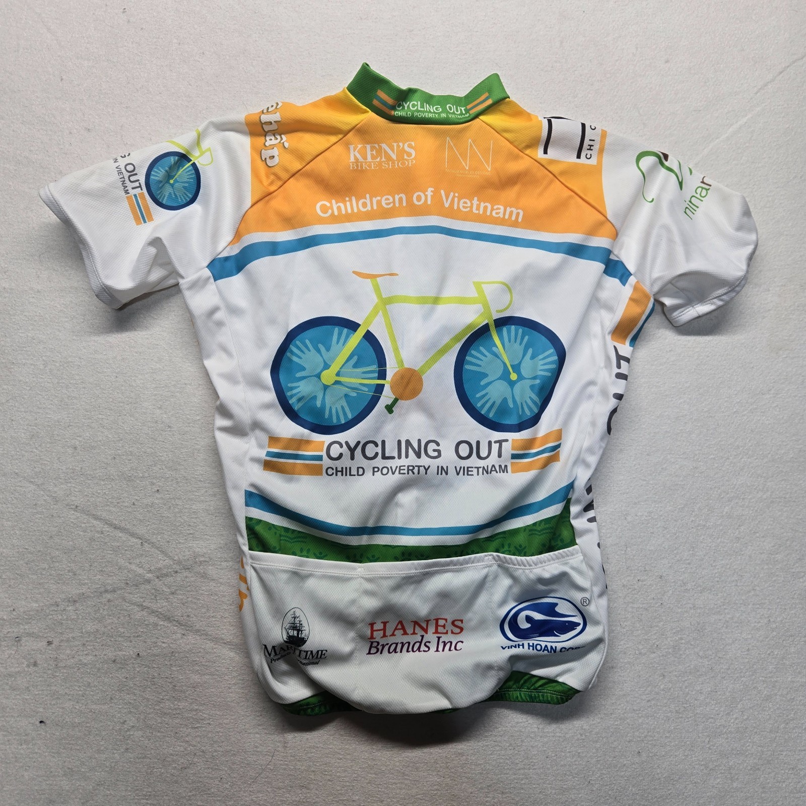 Children of Vietnam Cycling Bike Jersey Shirt Short Sleeve Pockets Size M Medium