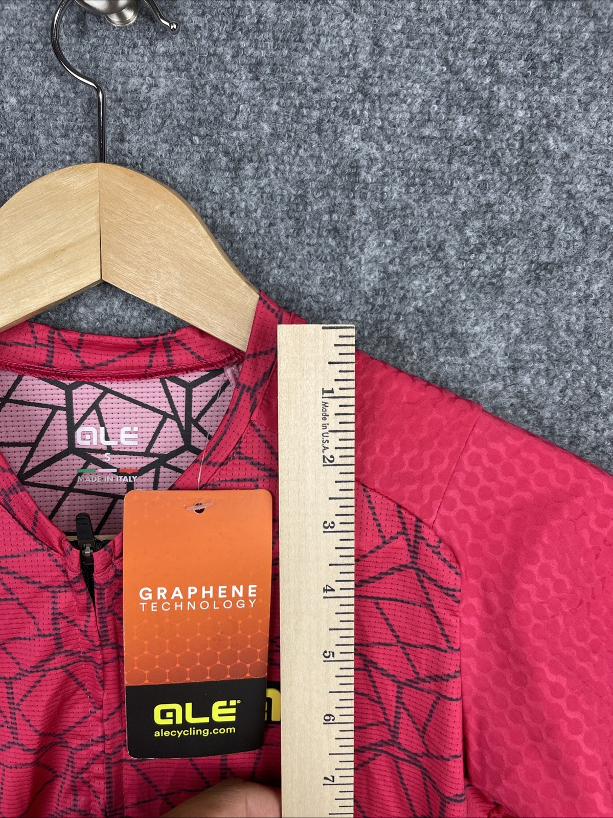 Ale Cycling Shirt Womens Small Red Short Sleeve R-EV1 Velocity Jersey Italy Made