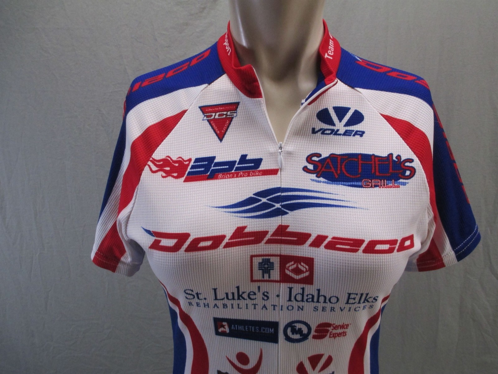 Voler Size M Mens Multicolor Cycling Compression Full Zip Athletic Logo Top 696
