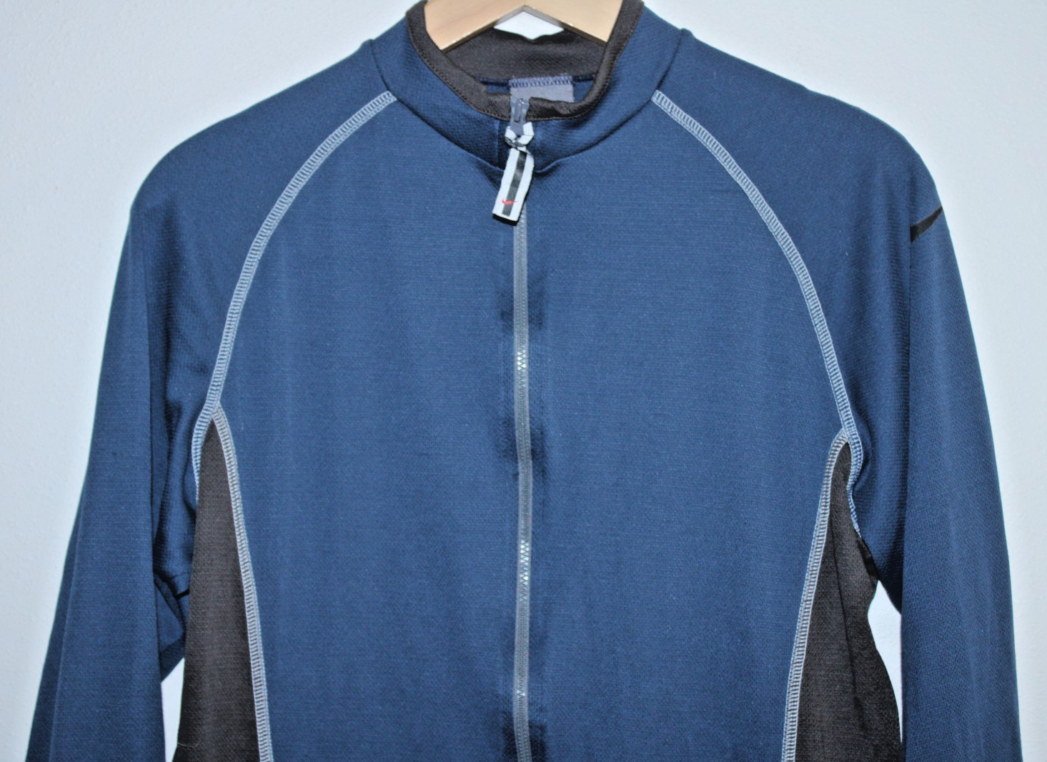 Nike Dri-Fit Long Sleeve Cycling Jersey Large Rear Pockets 42″ Chest 23/28″ T2B~