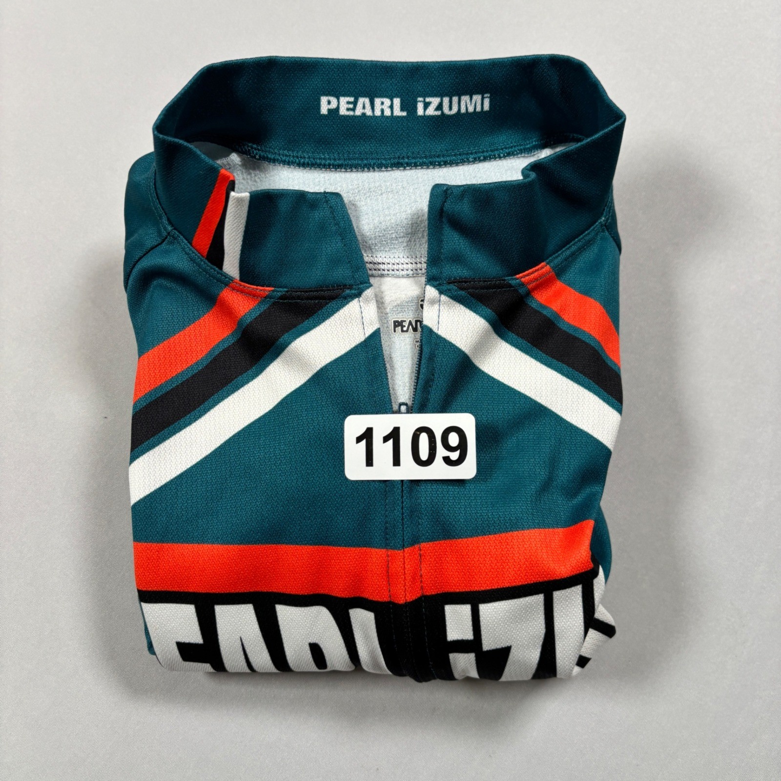 Pearl Izumi Cycling Jersey Mens XL Teal Orange Graphic Full Zip Long Sleeve Bike