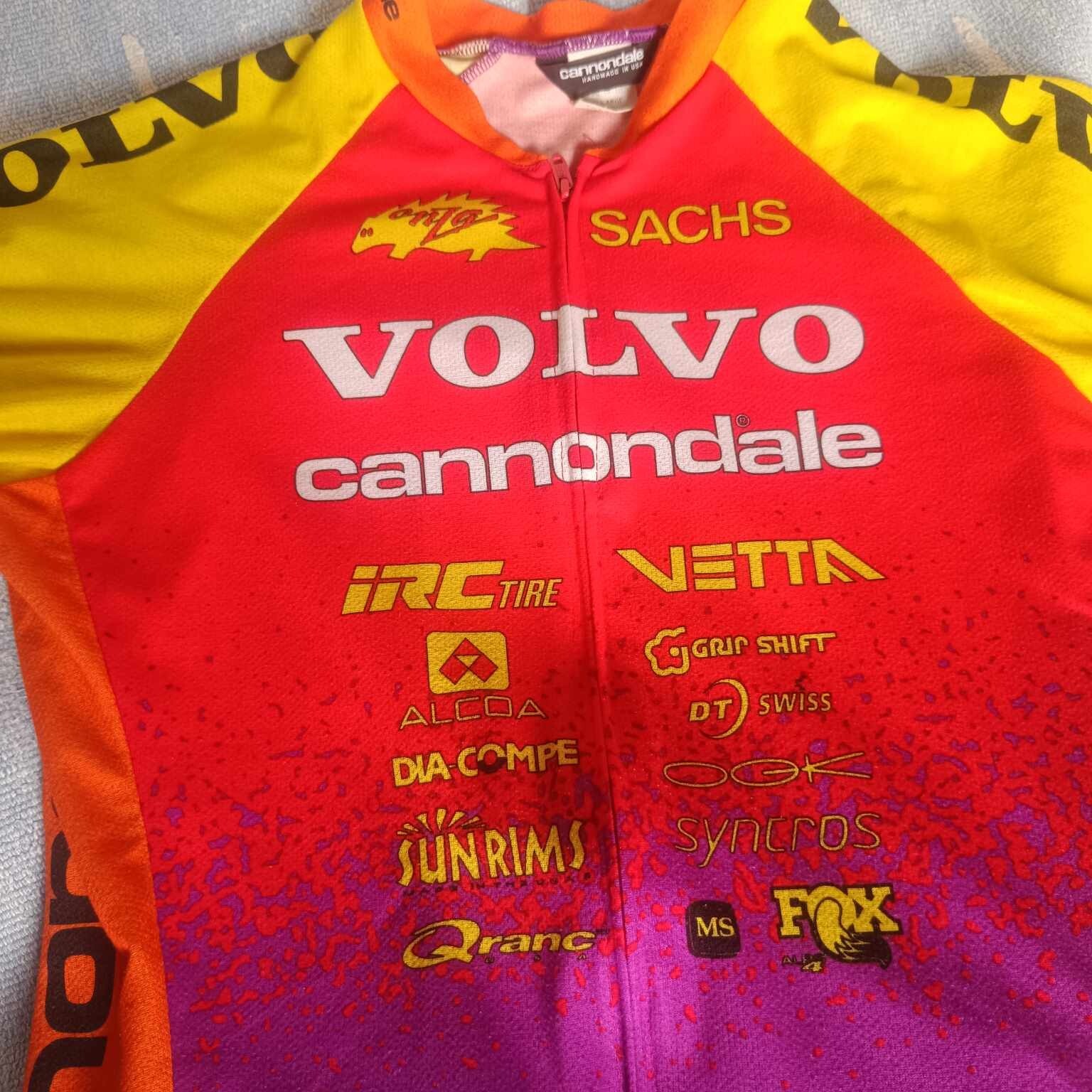 Cannondale Volvo Shirt Jersey Mens Cycling Large Vintage Made in Usa Size L