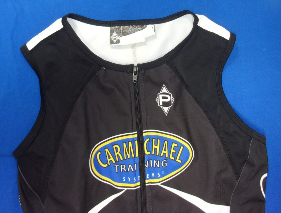 DESIGNER PANACHE CARMICHAEL TRAINING SYSTEMS CYCLING BLACK SUIT SIZE SMALL