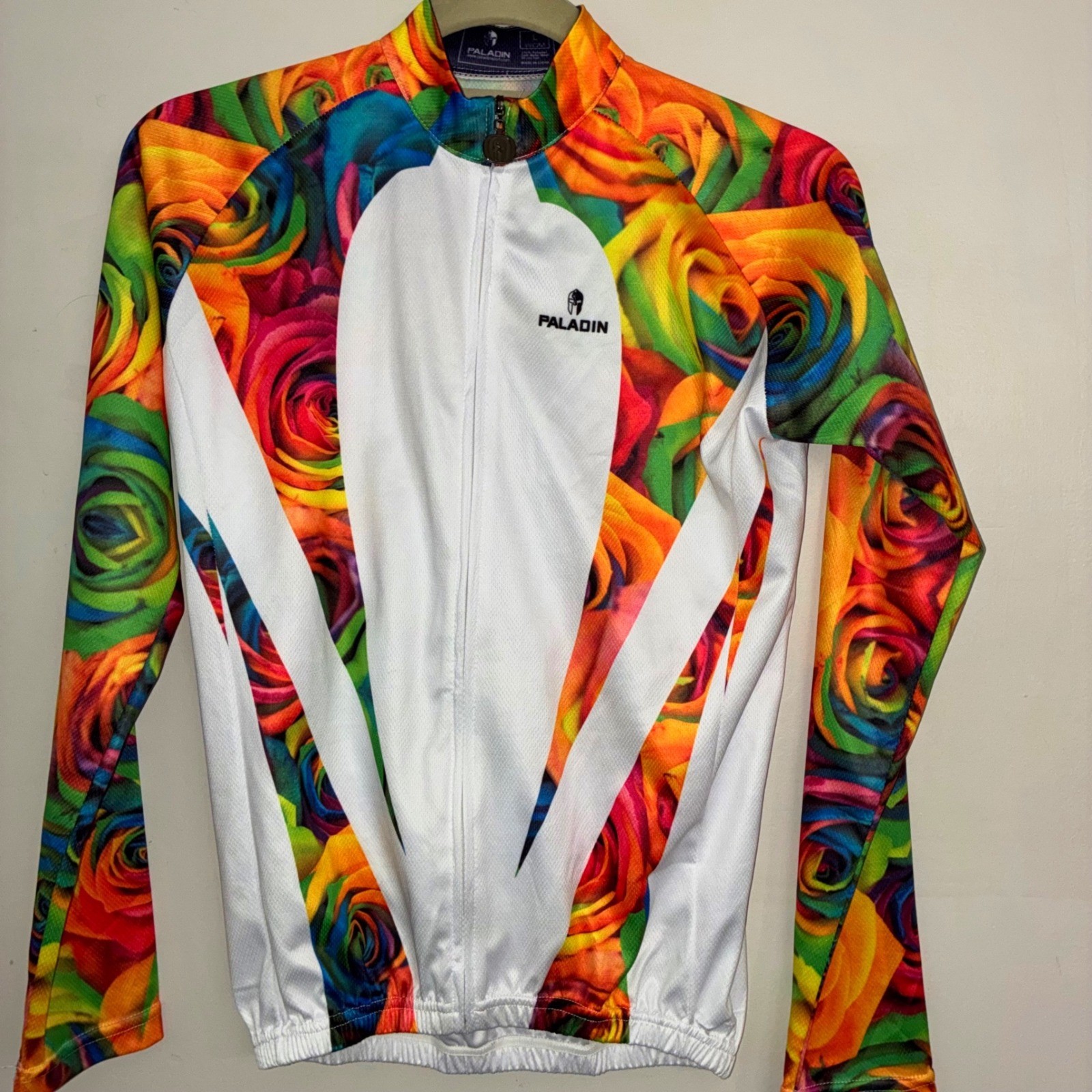 Paladin Cycling Jersey Womens Bright Floral Full Zip Long Sleeve Bike Jersey