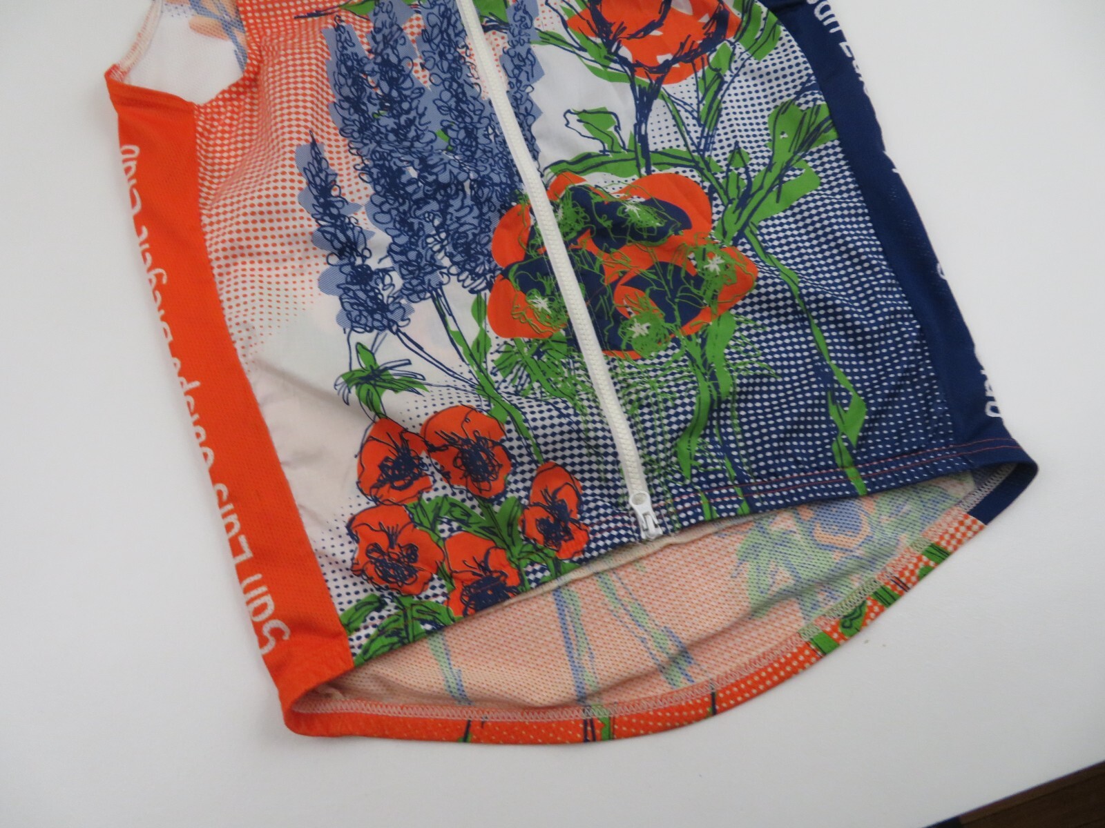 Vintage Made In USA Floral Sleeveless Cycling Bike Jersey Wind Vest Adult Large