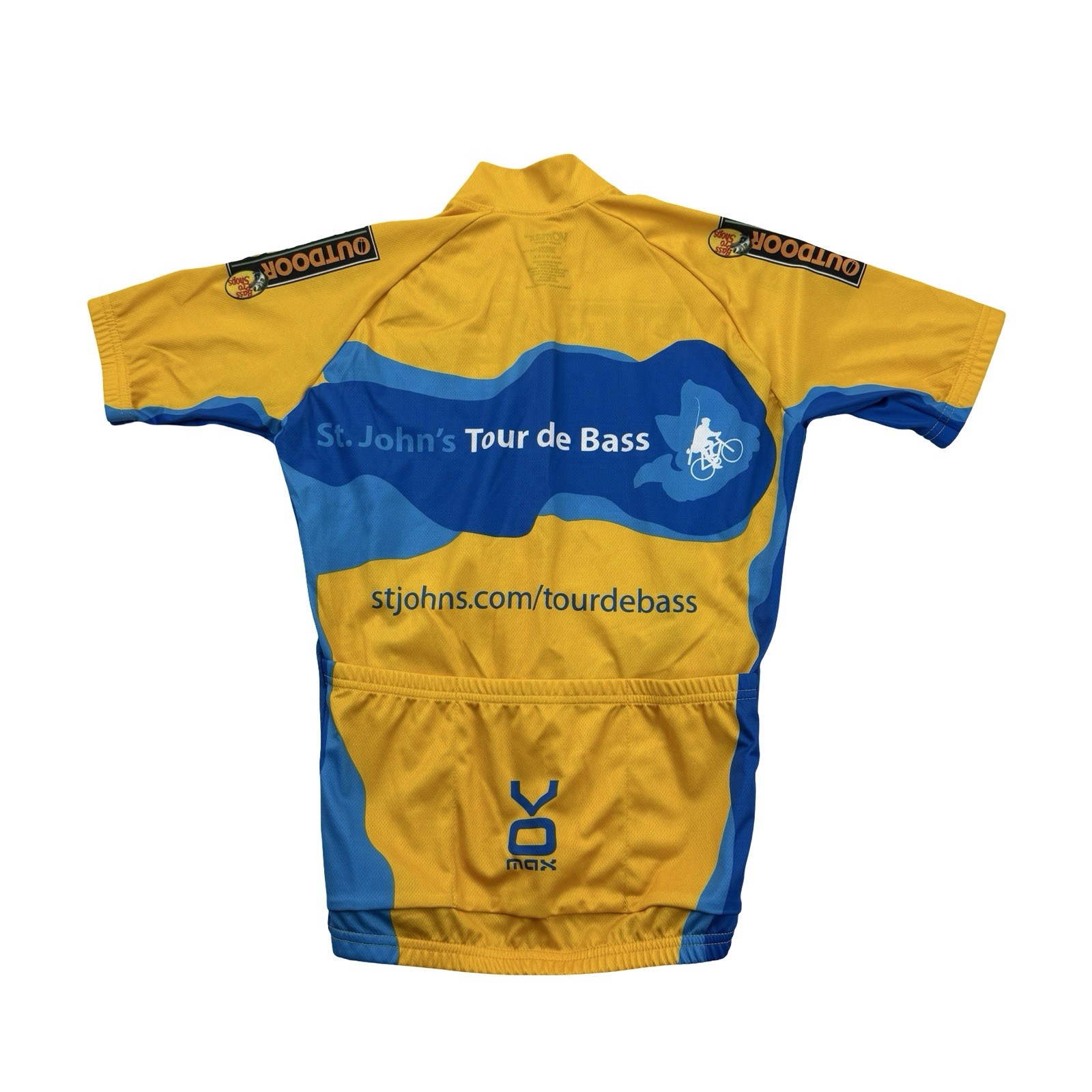 Vomax Bass Pro Shops Cycling Jersey Mens XS Yellow Zip Short Sleeve Outdoor