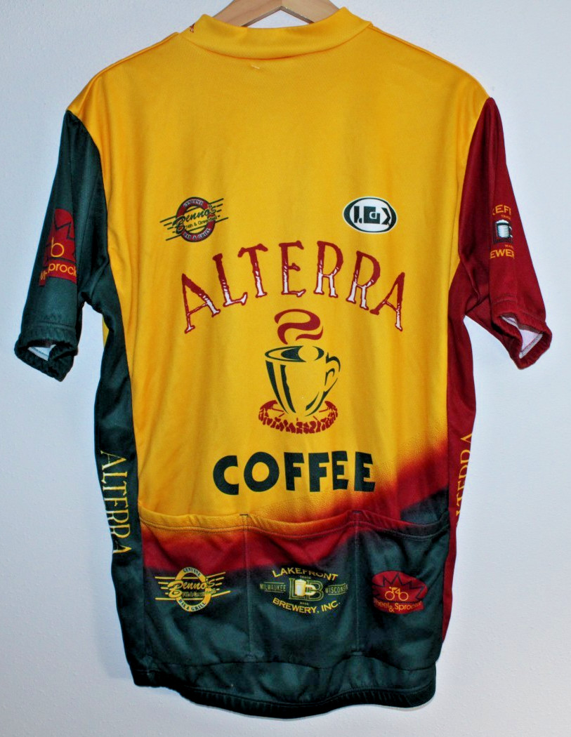 Louis Garneau Men’s Cycling Jersey Rear Pockets 46″ Chest 26/30″ T2B Rasta Color