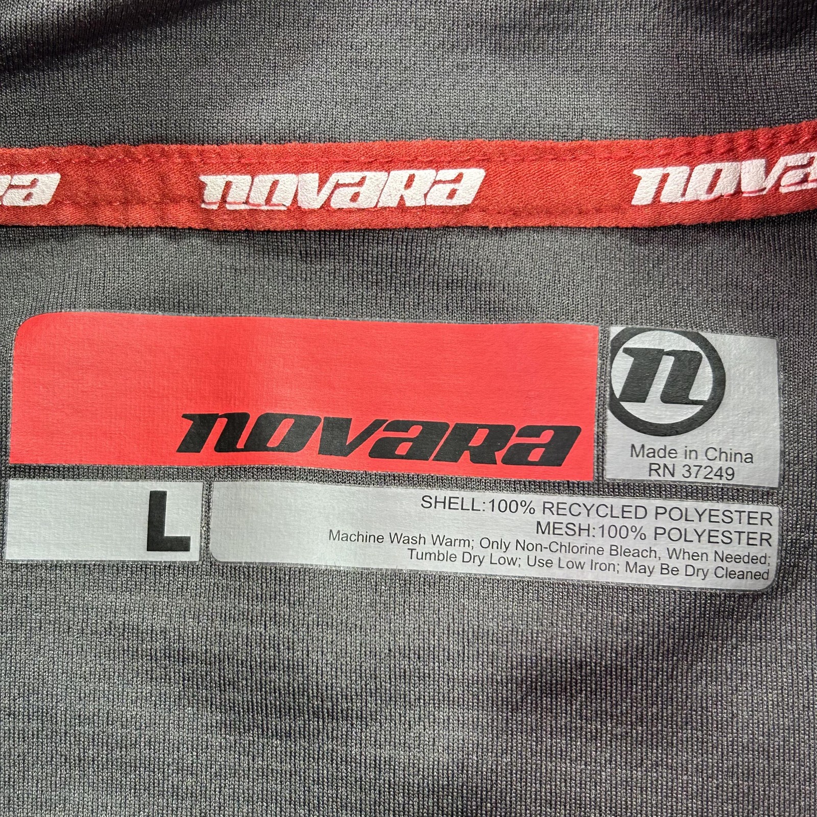 Novara Cycling Jersey Mens Large Gray 1/4 Zip Pockets Reflective Bike Shirt