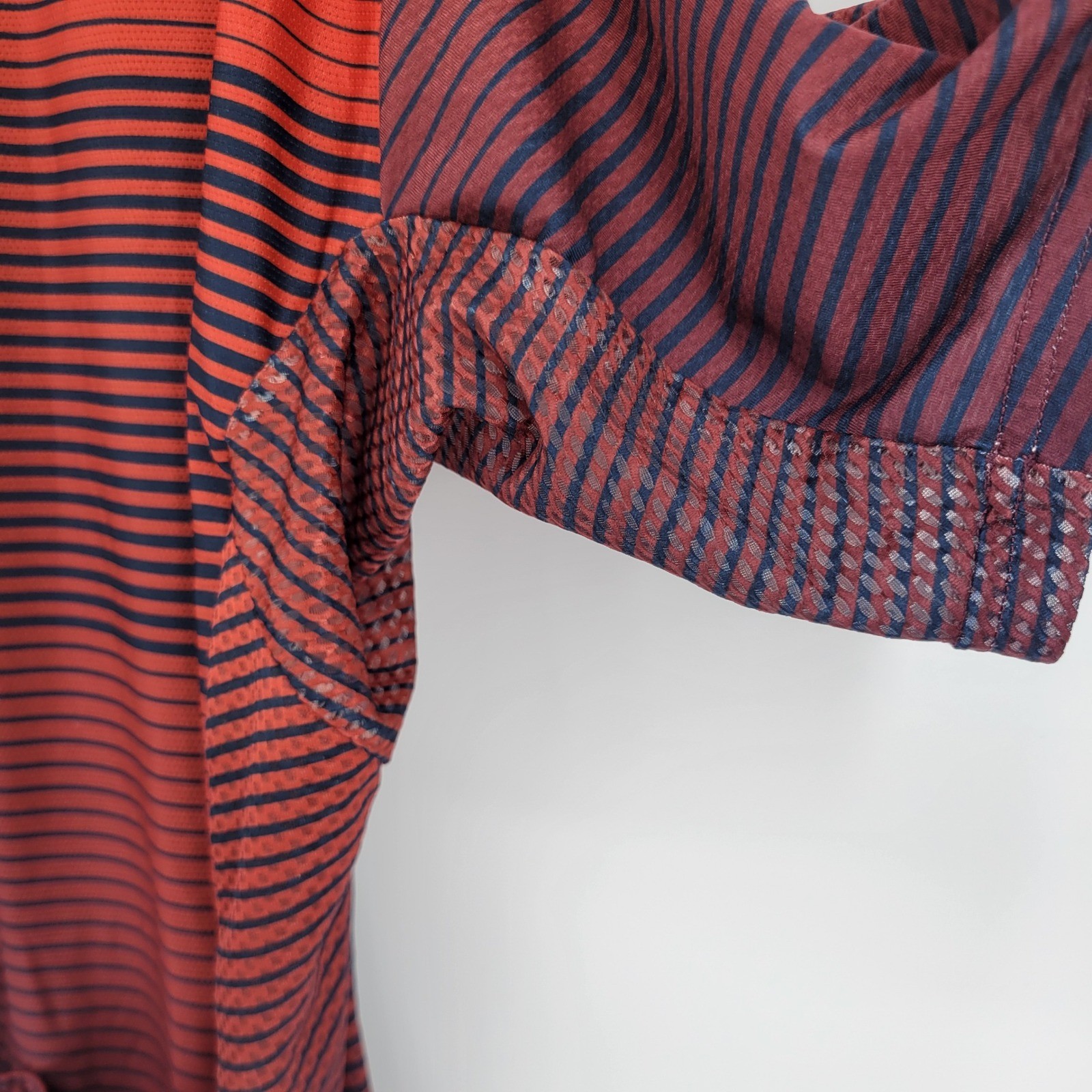NeoPro Cycling Jersey Mens 3XL Red Navy Blue Striped Full Zip Mesh Bike Shirt