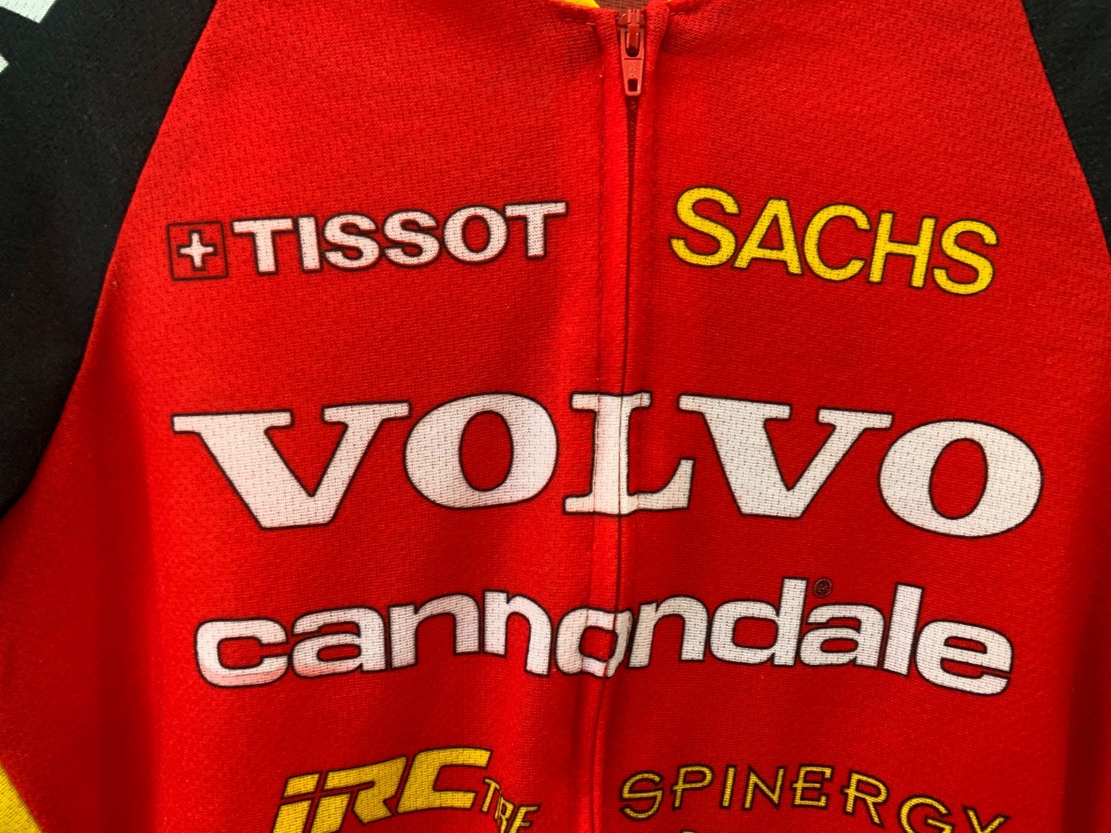 Vtge 90s Cannondale Volvo MTB Cycling Jersey Made in USA Mens L Red Yellow#244