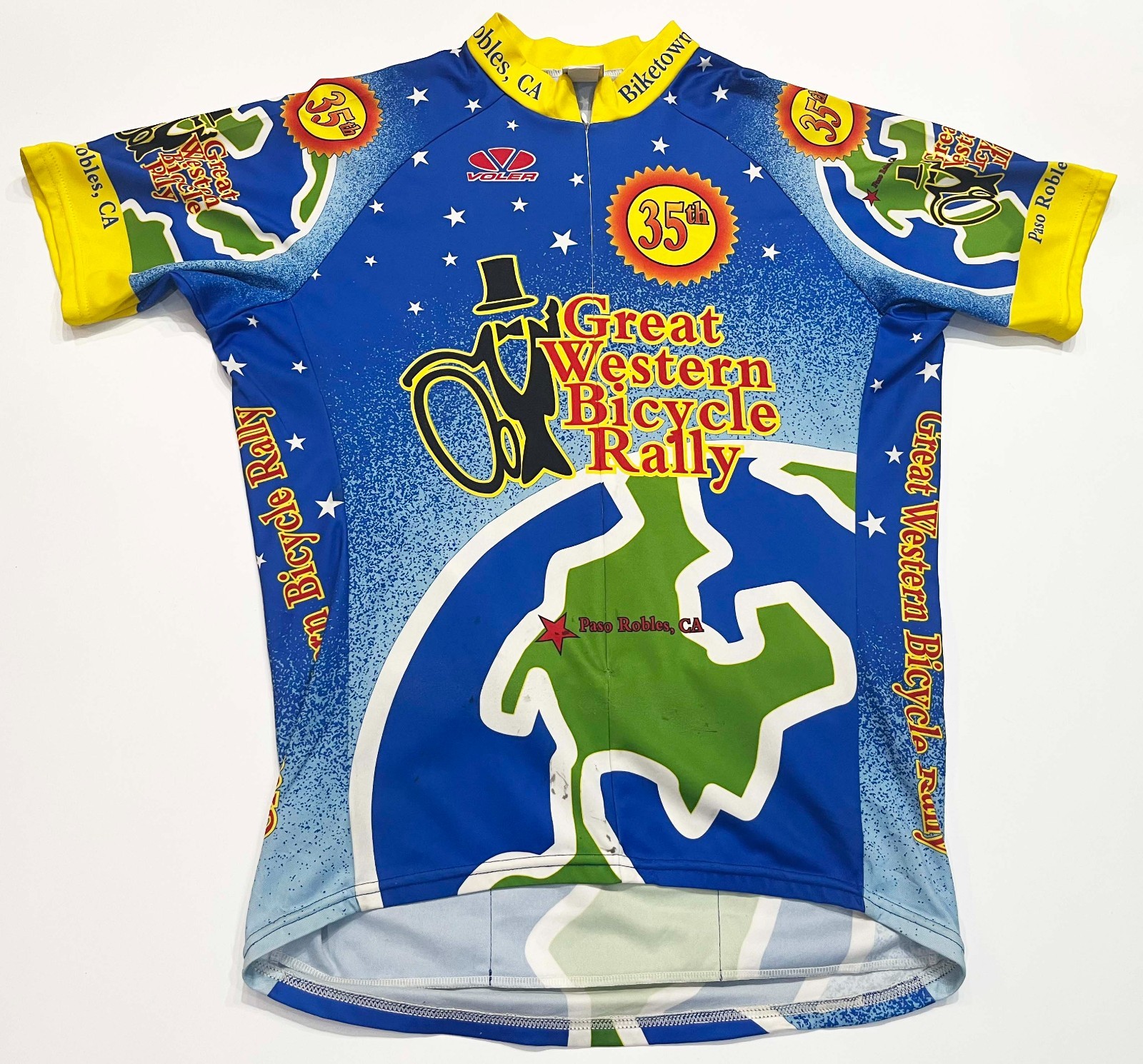 Voler 35th Great Western Bicycle Rally Full Zip Cycling Jersey Bike Shirt L USA