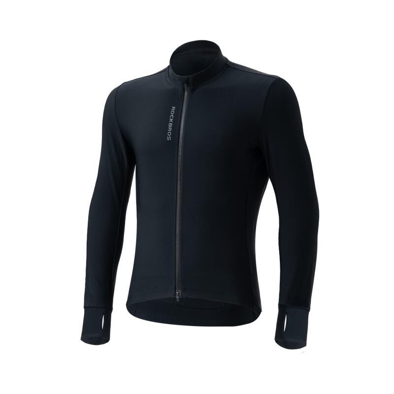 ROCKBROS Men’s Autumn/Winter Thermal Cycling Jersey Long-Sleeve Windproof Fleece