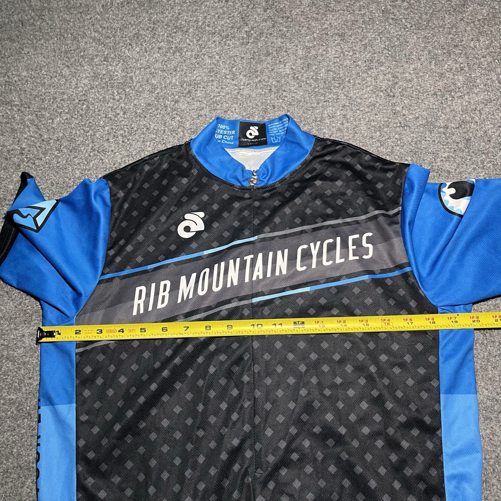Champion System Cycling Jersey Mens Large Short Sleeve Rib Mountain Blue