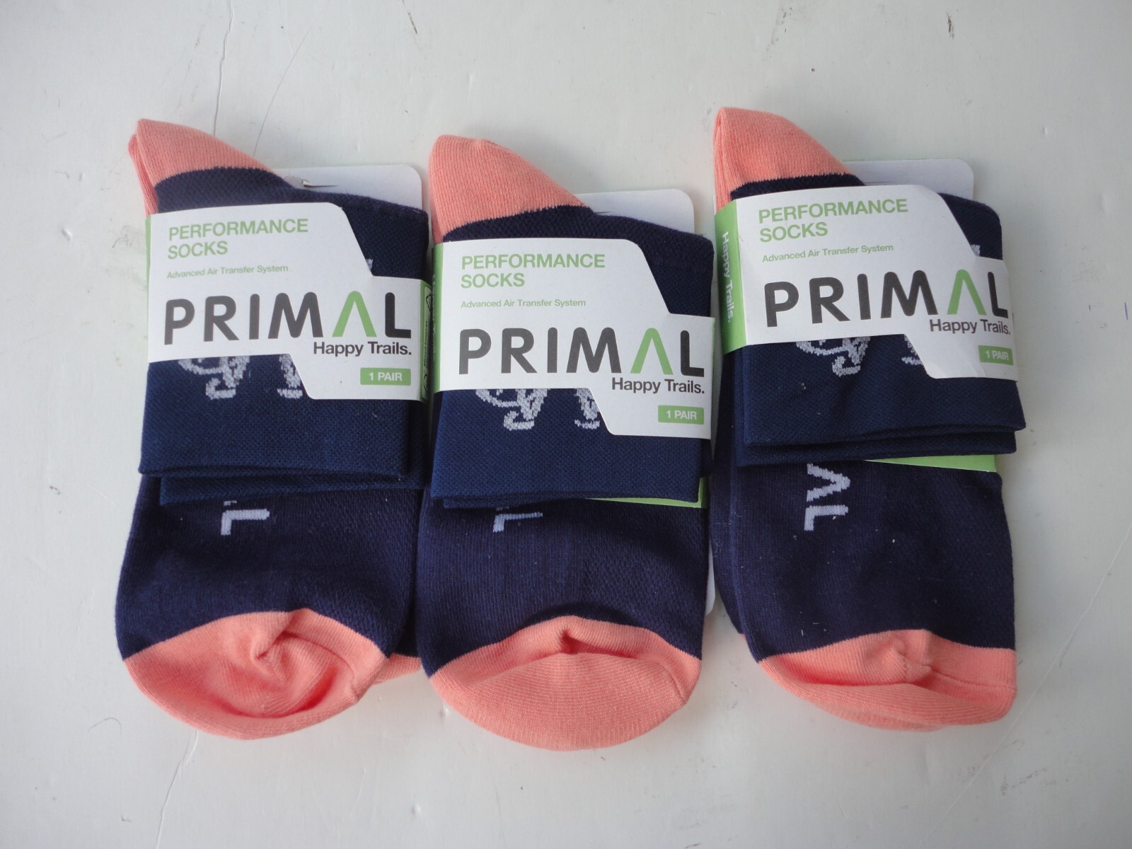 3 Pair 2021 Pan Mass Challenge Primal Happy Trails Performance Socks Small Med