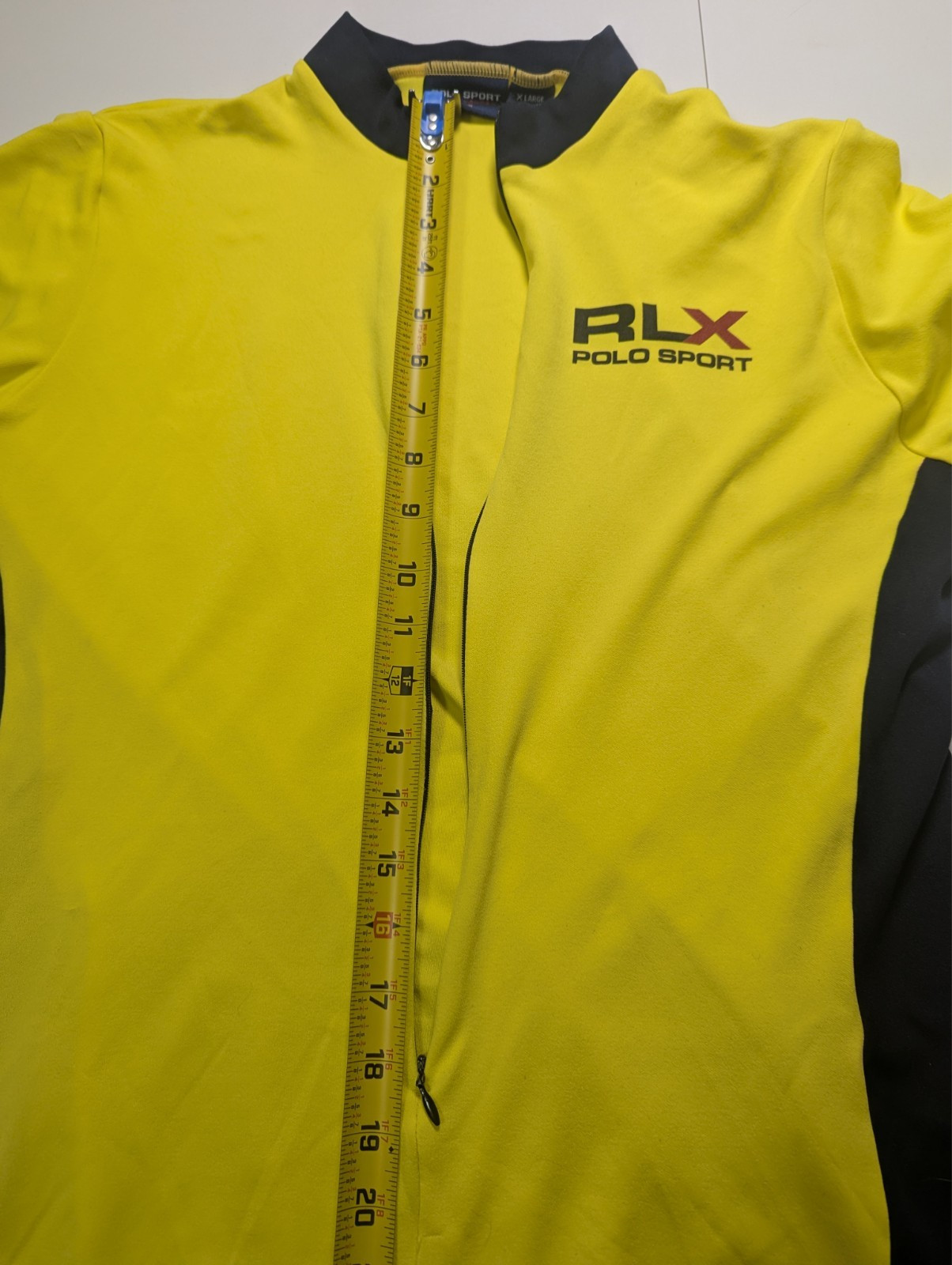 VTG 90s Polo Sport RLX Ralph Lauren Cycling Jersey Men’s XL Yellow 3/4 Zip USA