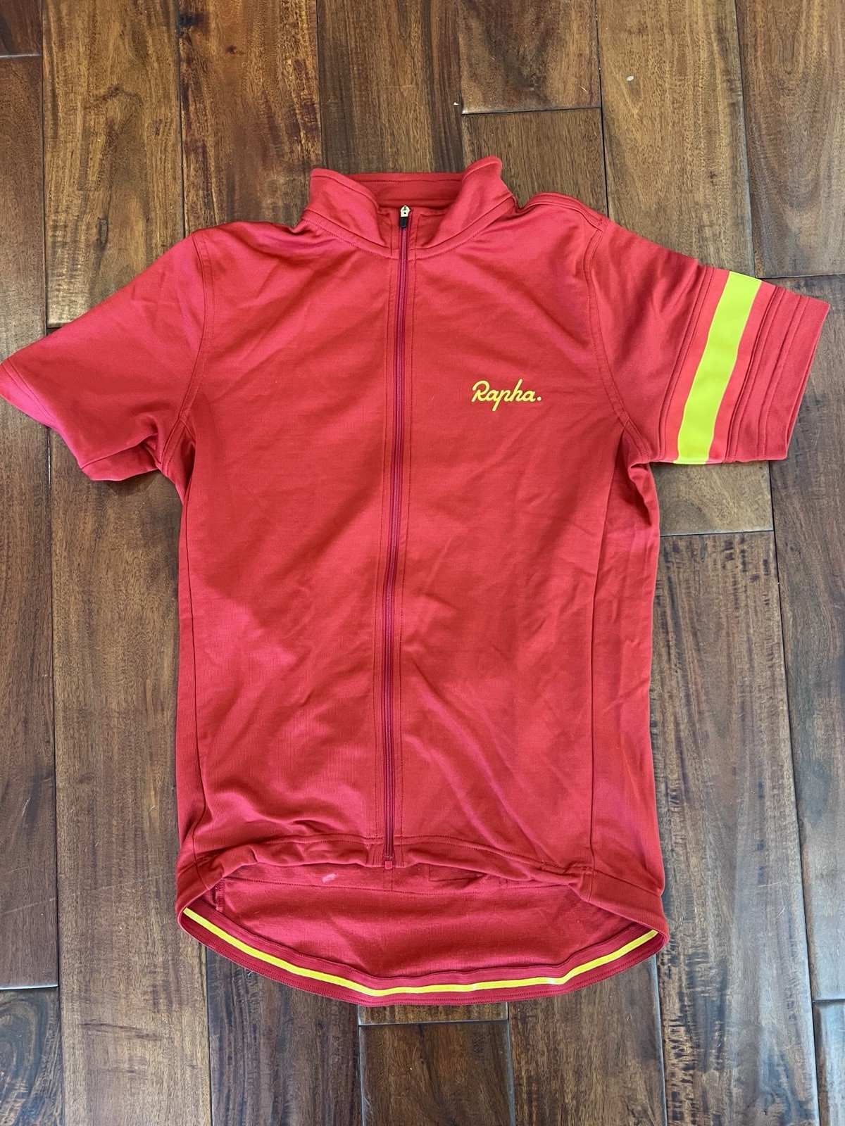 Rapha Men’s Short Sleeve Cycling Jersey Red/Yellow Spain, Medium