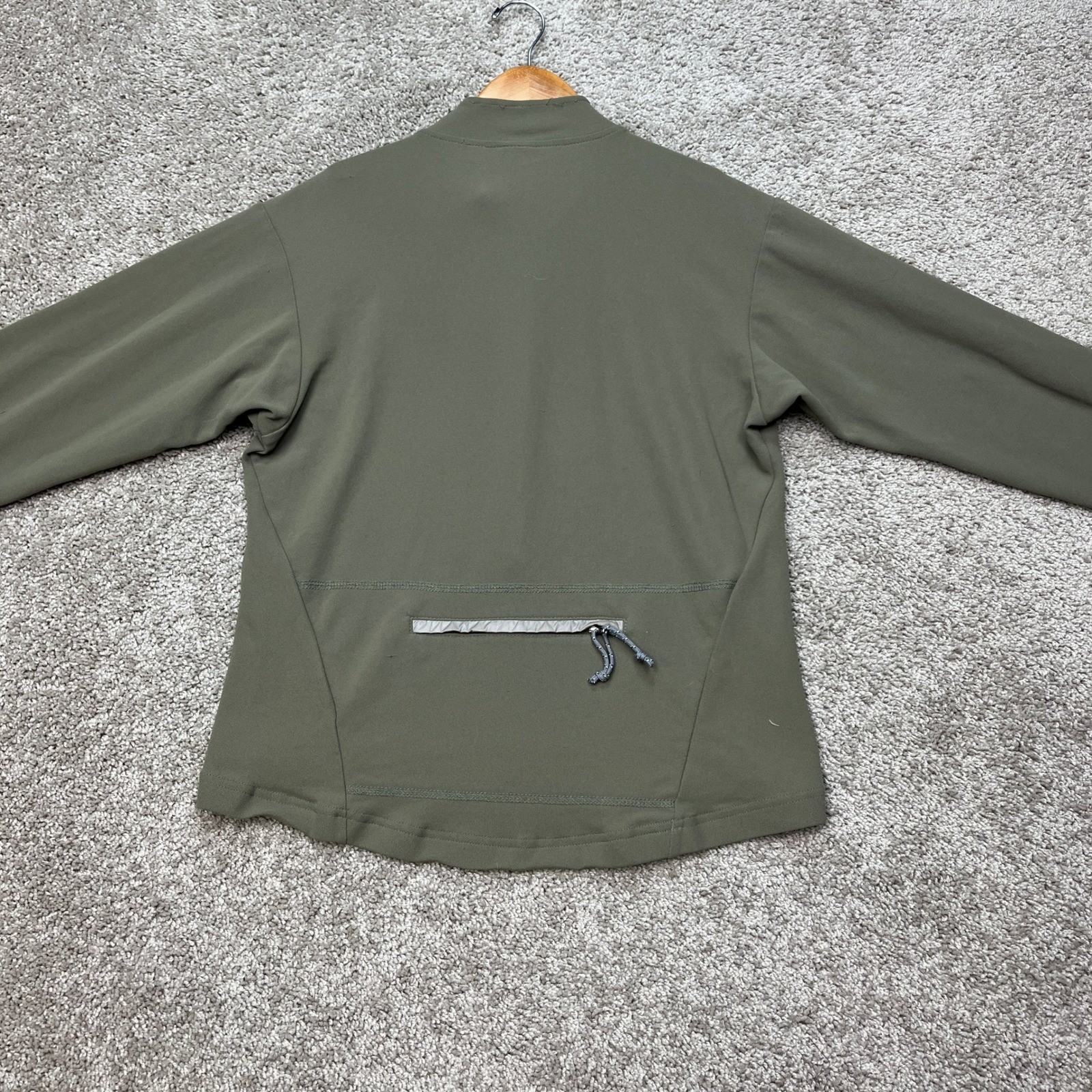 VTG Patagonia Cycling Jersey Womens Medium Olive Green 1/4 Zip Long Sleeve USA
