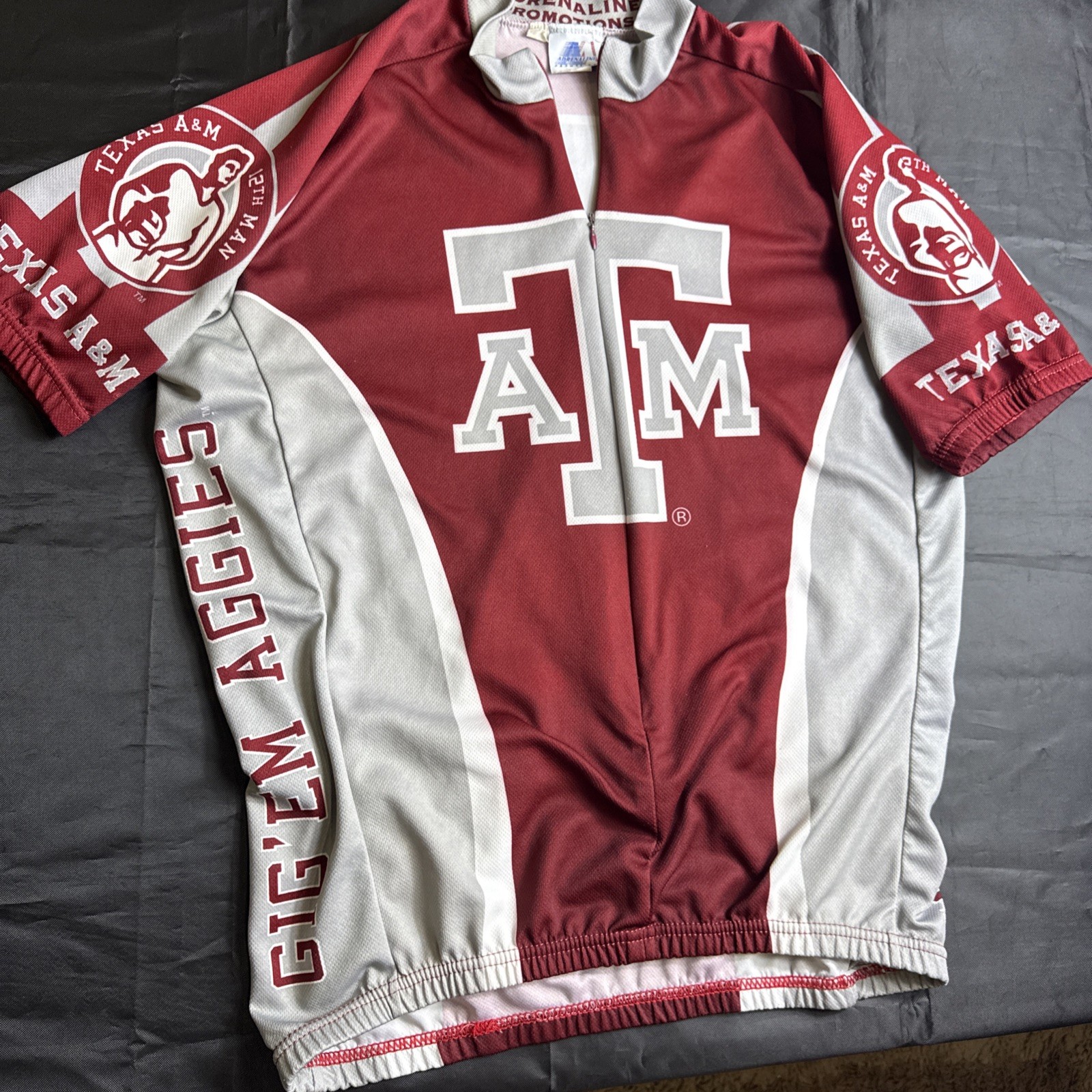 C84 Texas A&M Aggies Mens Cycling Jersey Adrenaline Promotions Maroon Grey XL