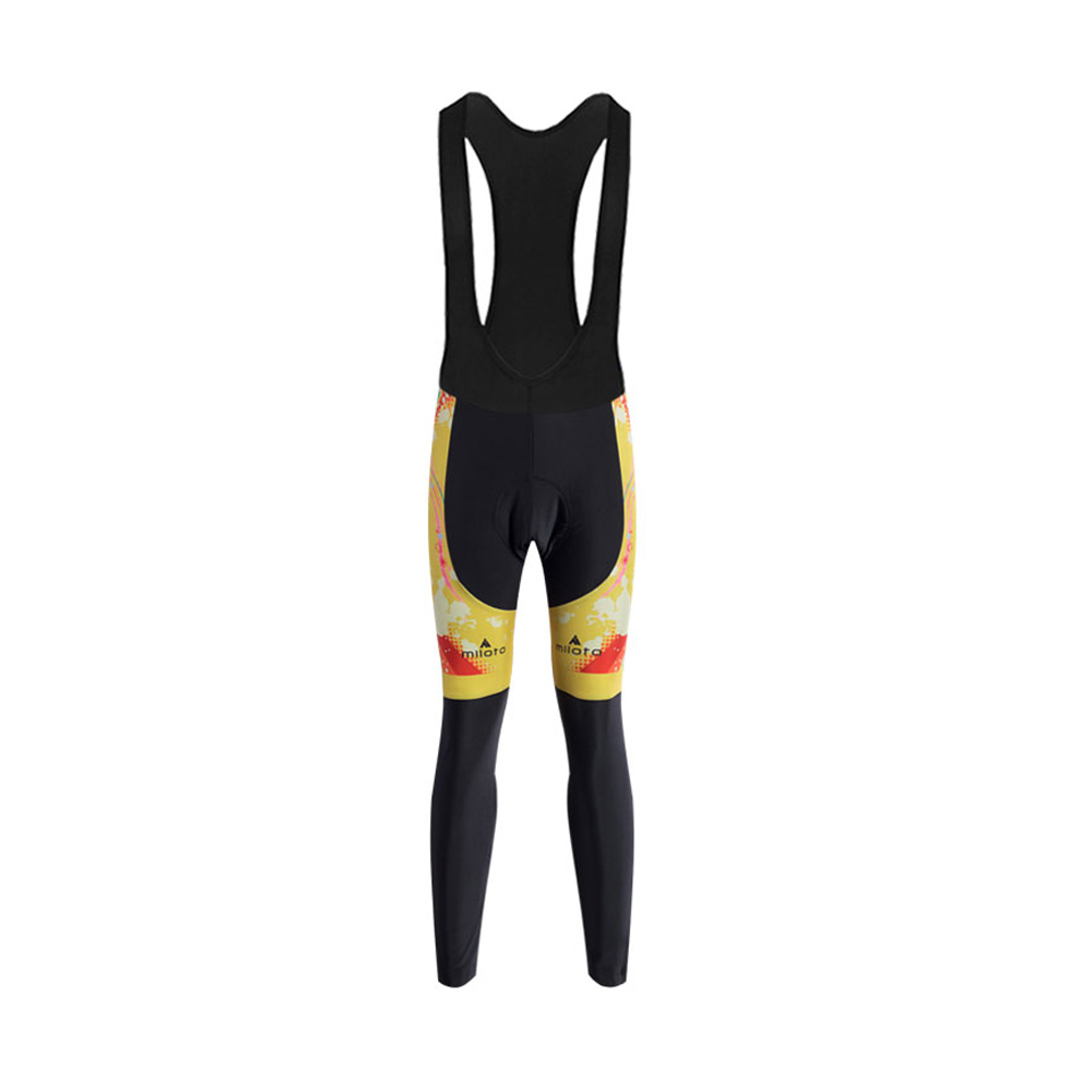 Women’s Yellow Bike Clothing Cycling Long Sleeve Jersey and Long (Bib) Pants Kit