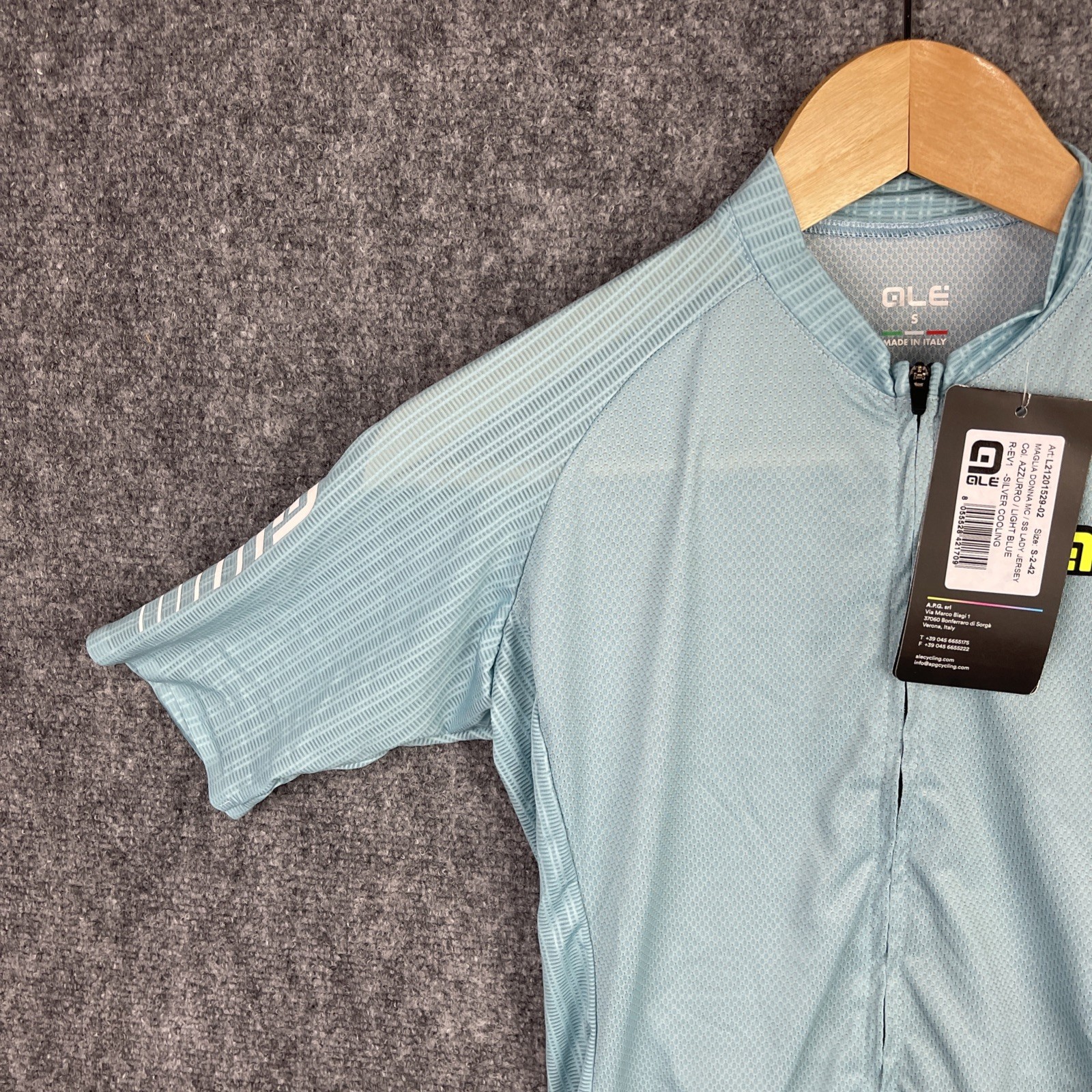 Ale Cycling Shirt Womens Small Blue Short Sleeve R-EV1 Silver Cooling Jersey