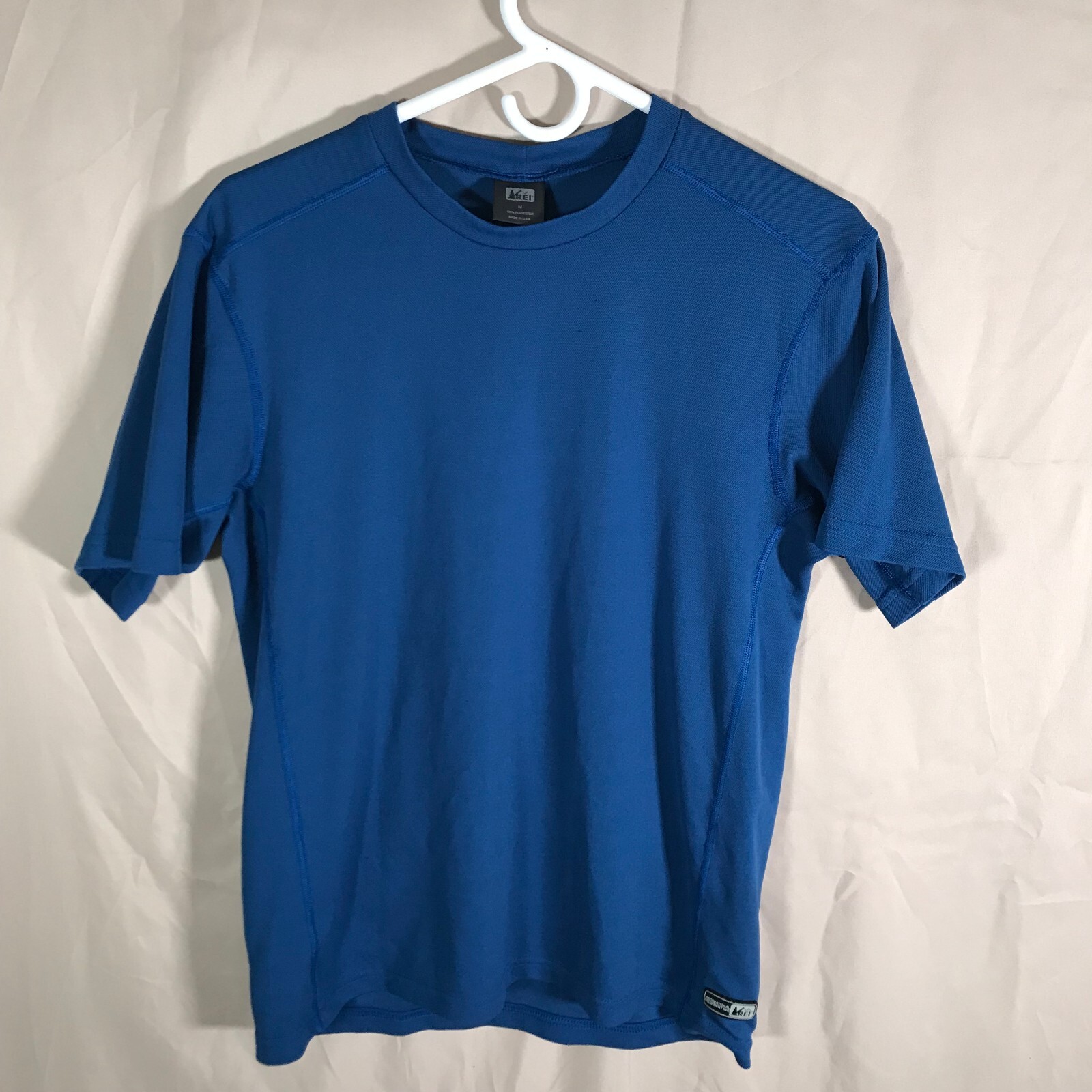 REI Cycling Jersey Shirt Dark Blue Pullover Back Pouch Pockets Med S/S Bicycle