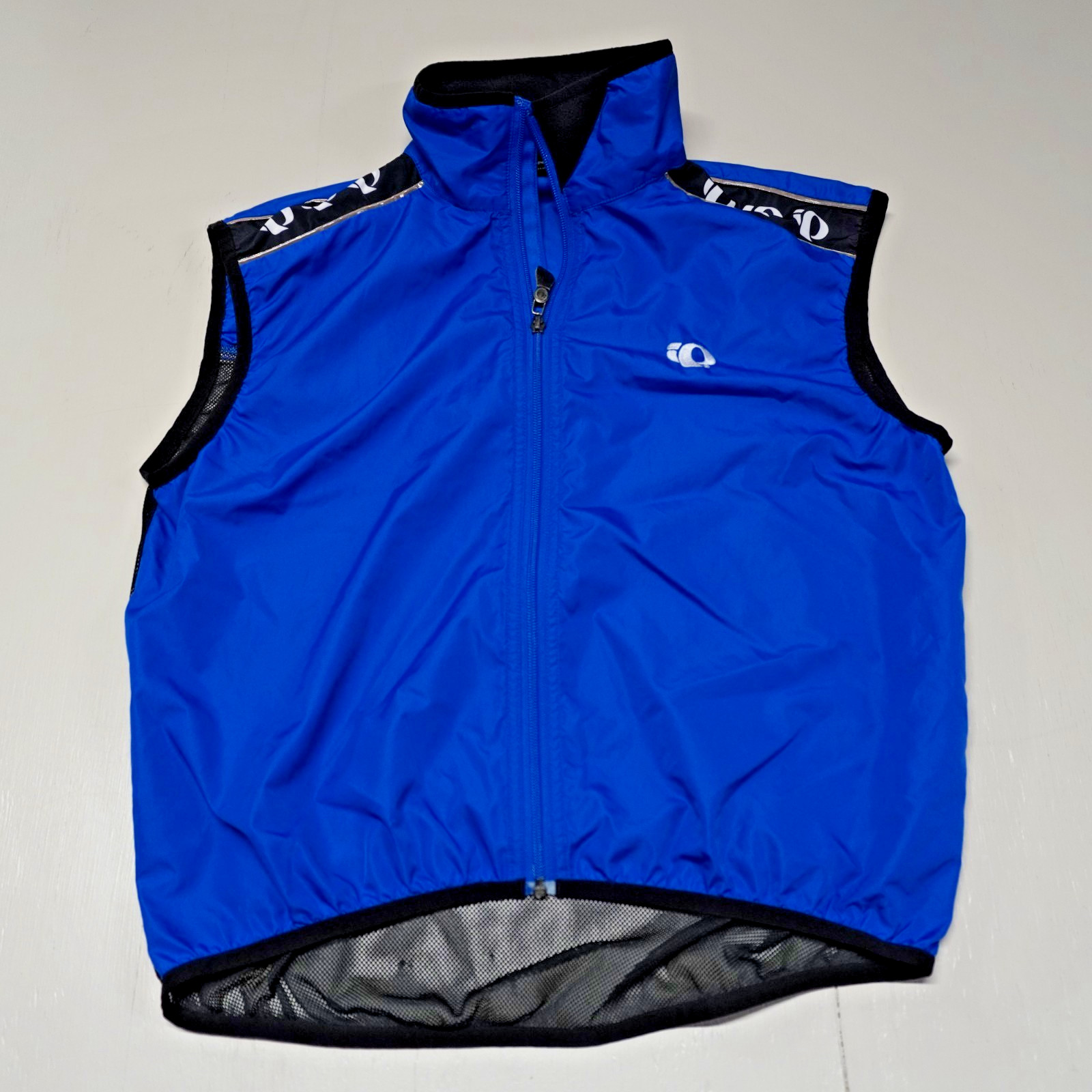 Pearl Izumi Men Large Cycling Vest Blue Full Zip Sleeveless, Mesh Vent Back