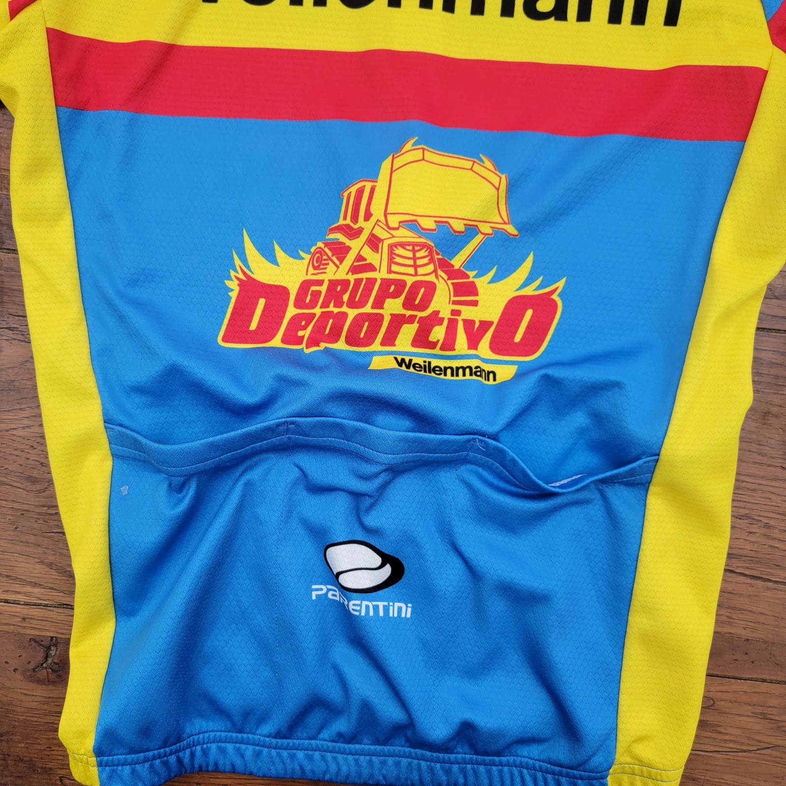 Parentini Mens XXS Cycling Jersey 17″ P2P Bike Pockets Vintage Italy 2XS