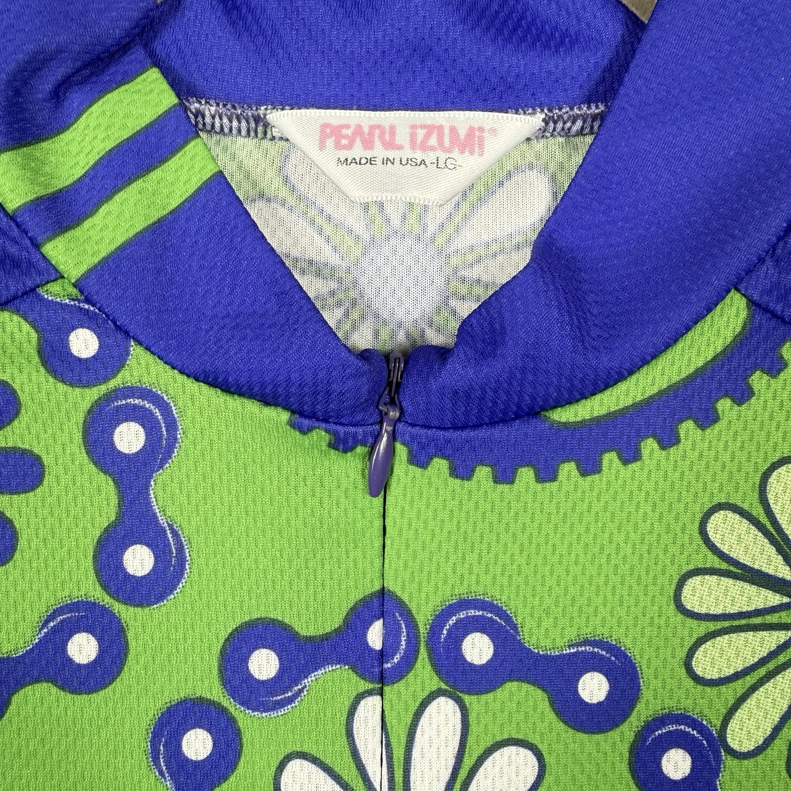 Vintage 1999 Pearl Izumi Women’s Cycling Jersey Tank LG USA Floral Y2K