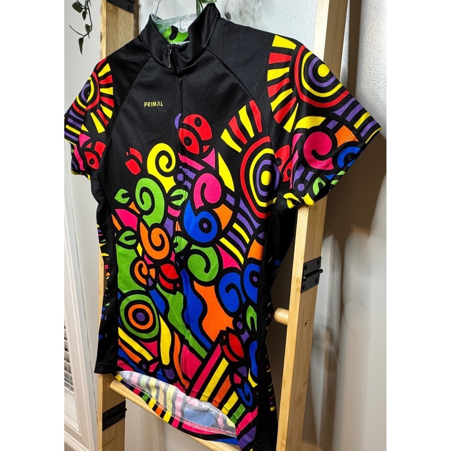Primal Women’s M Cycling Jersey Colorful Abstract Graphic 1/4 Zip 3 Pocket Bike