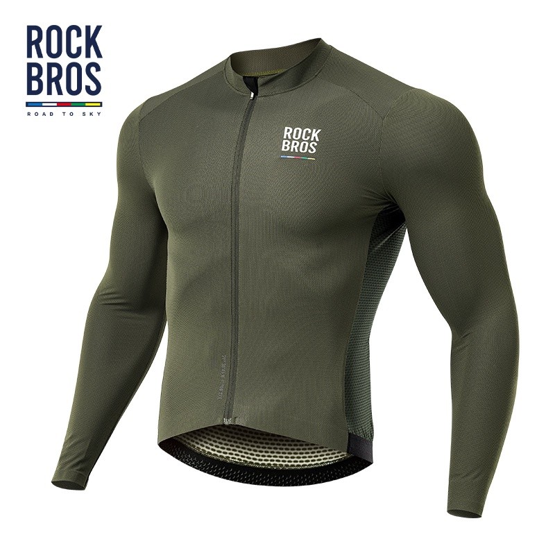 【ROAD TO SKY】ROCKBROS Men’s Full Zipper Long Sleeves Cycling Jersey Biking Shirt