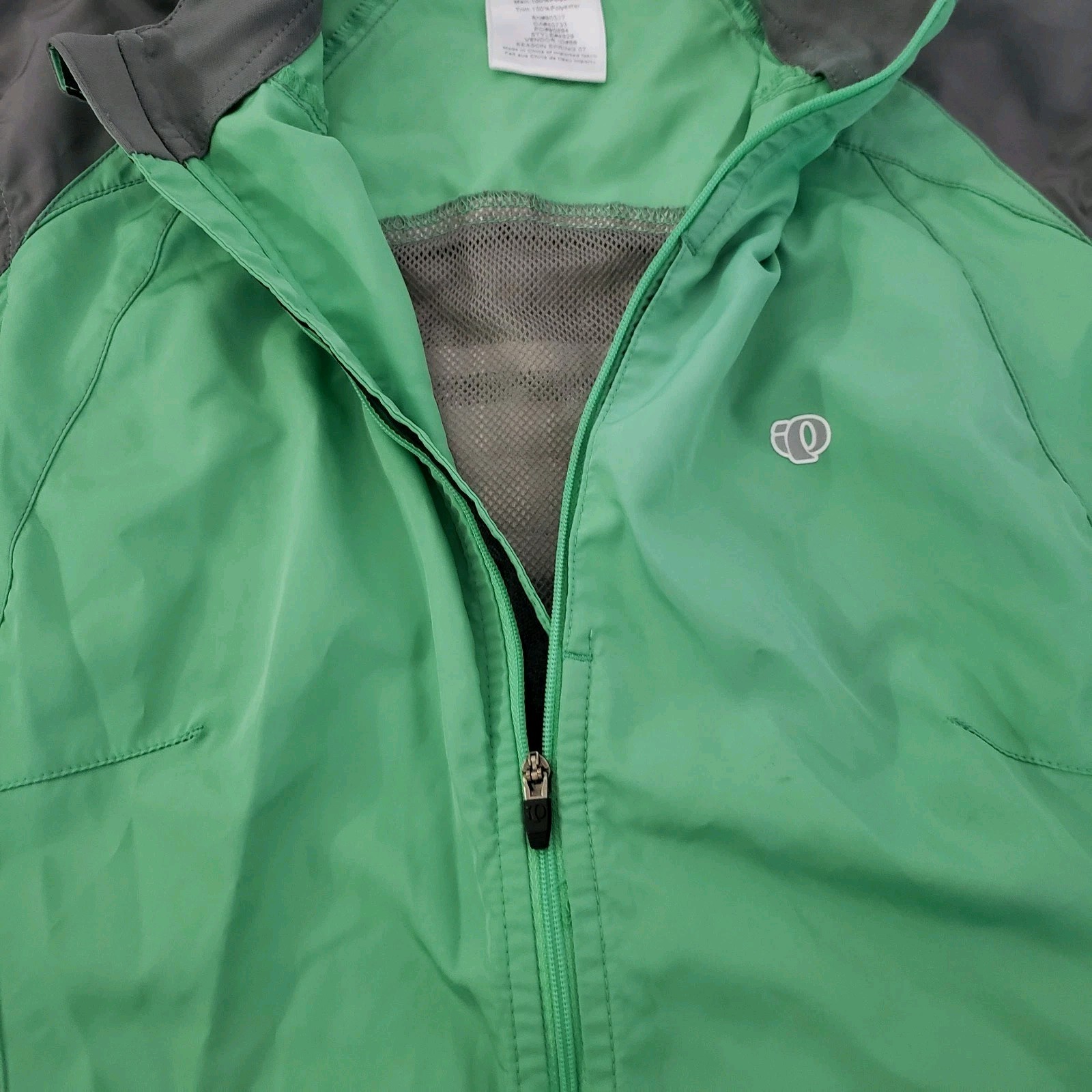 Pearl Izumi Cycling Vest Womens XL Green Gray Packable Wind Gilet Bike Sleeveles