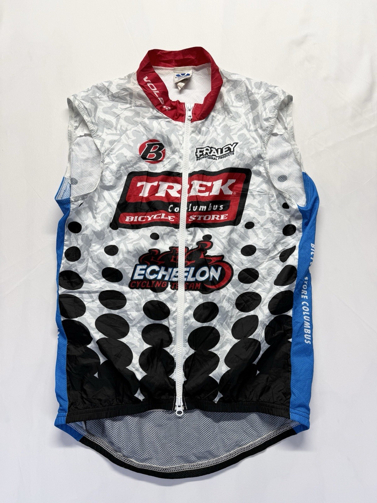 Voler Trek Echelon Team Cycling Wind Vest White Unisex Size Medium Zip Front