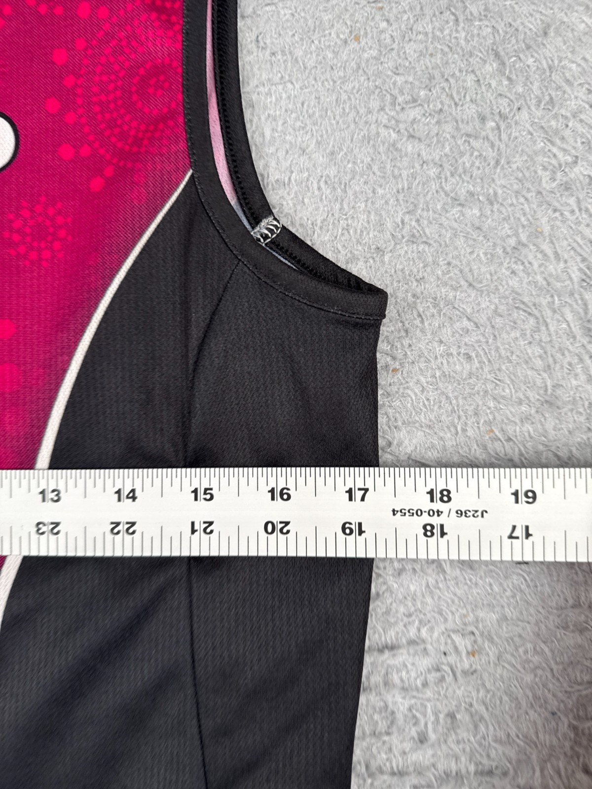 Pearl Izumi Cycling Jersey Large Megenta Black Floral Tank 1/2 Zip Polyester