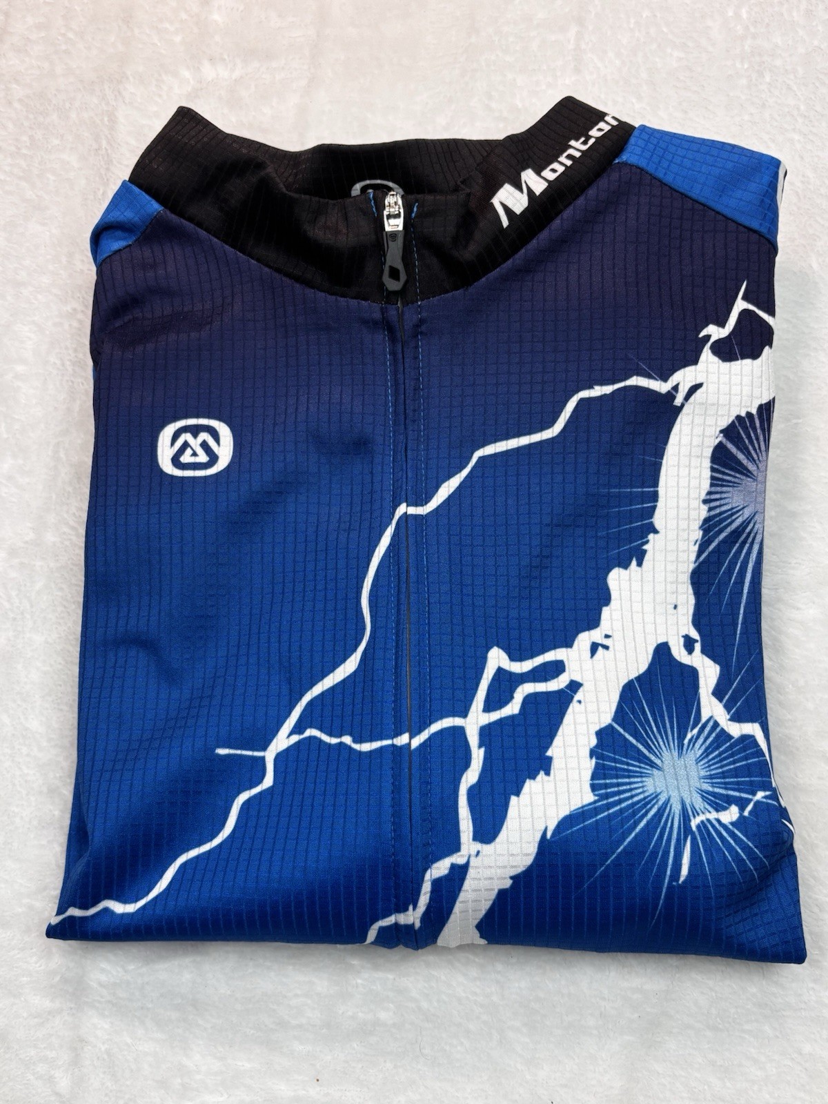Monton Sports Cycling Jersey Mens XXXL US XL Lightning Bolt Full Zip Bike Shirt